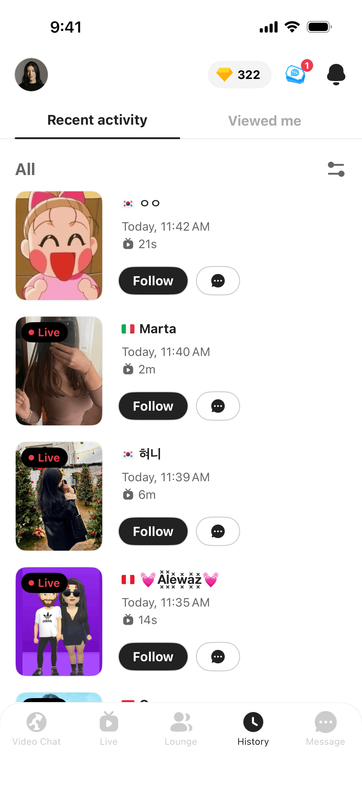 Azar iOS Social Networking interface screenshot 6