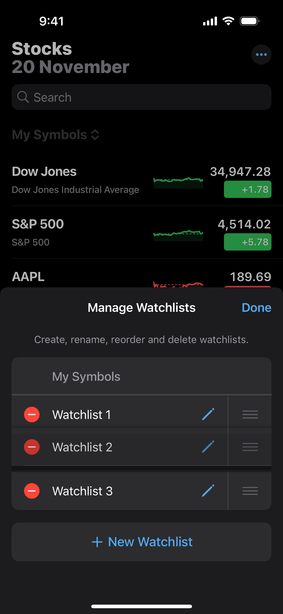Stocks iOS Finance interface screenshot 19