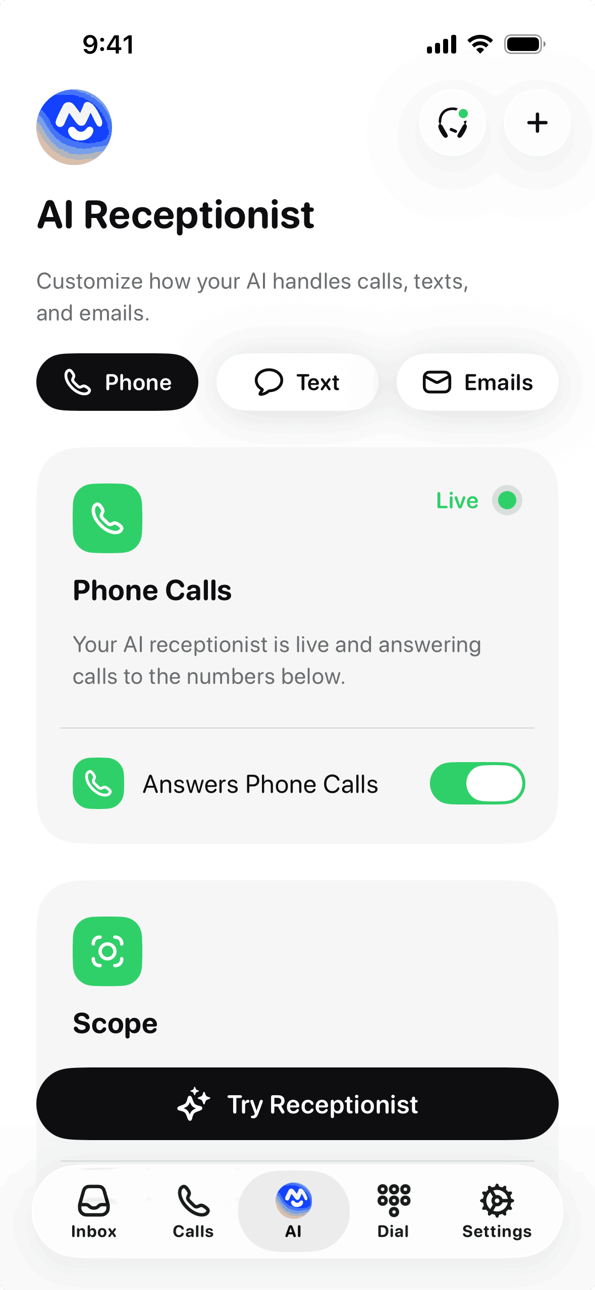 Beside iOS AI interface screenshot 2