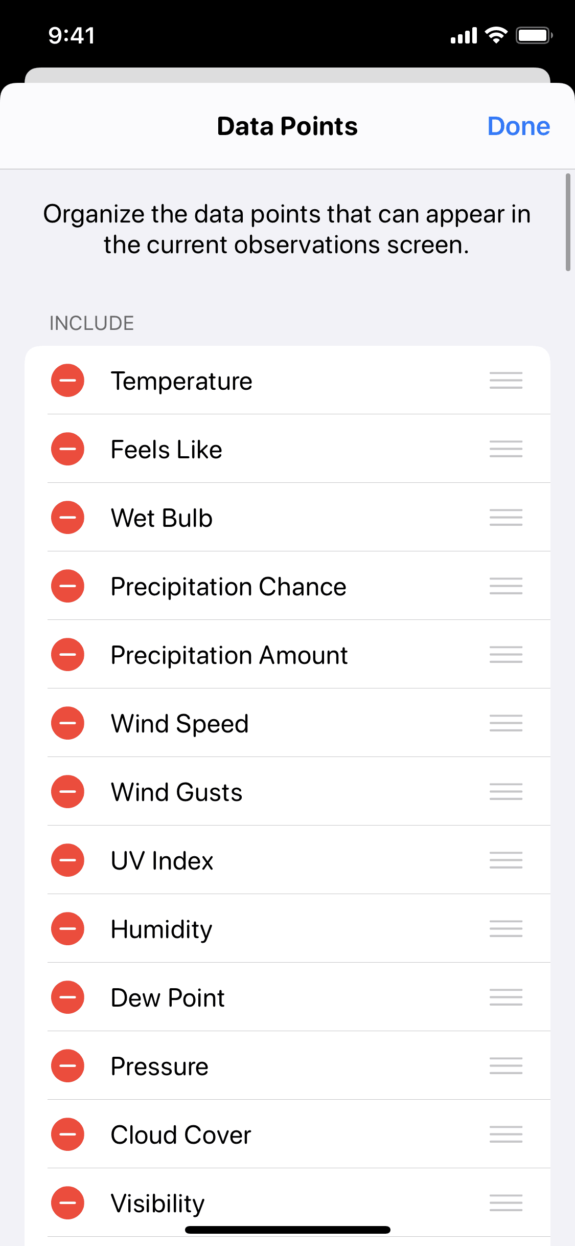 CARROT Weather iOS Lifestyle interface screenshot 17