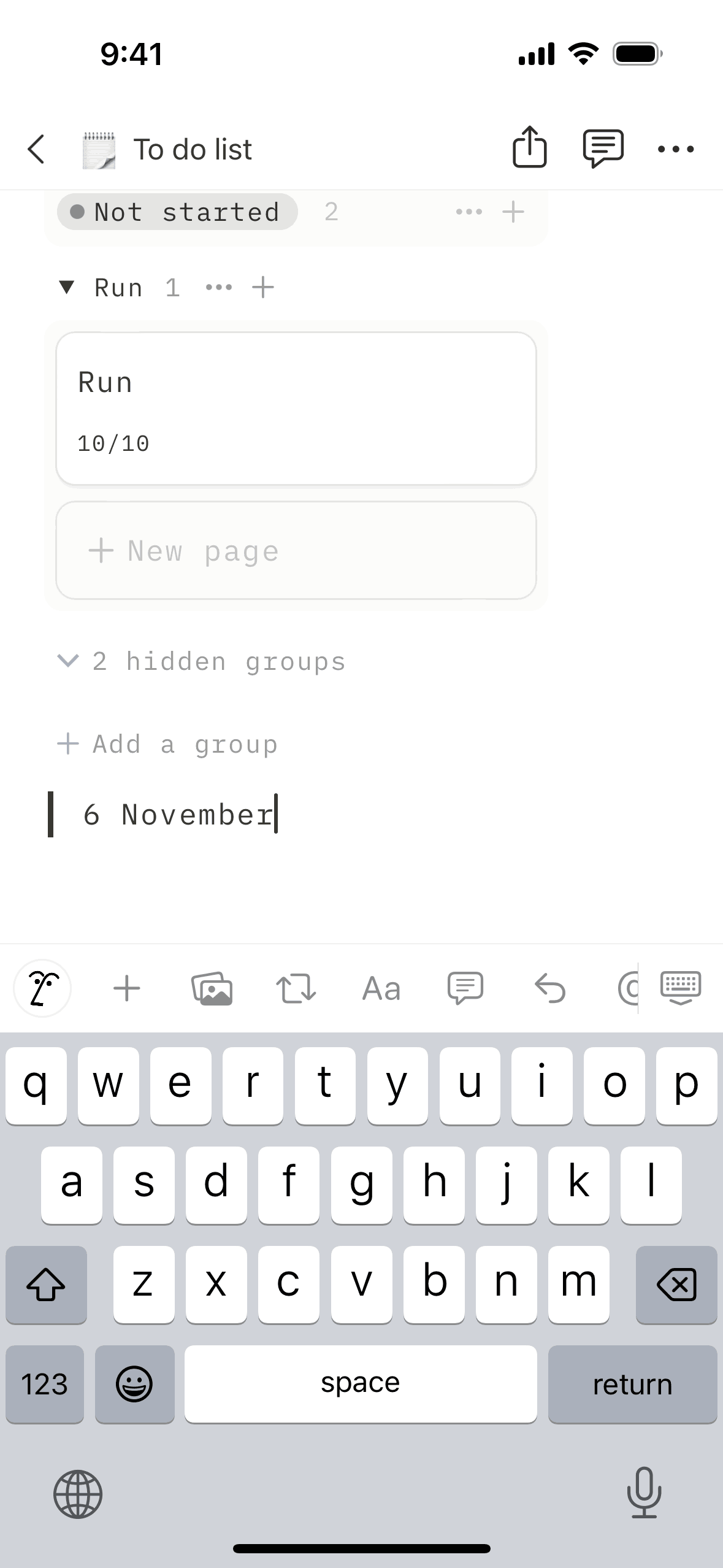 Notion iOS Collaboration interface screenshot 12