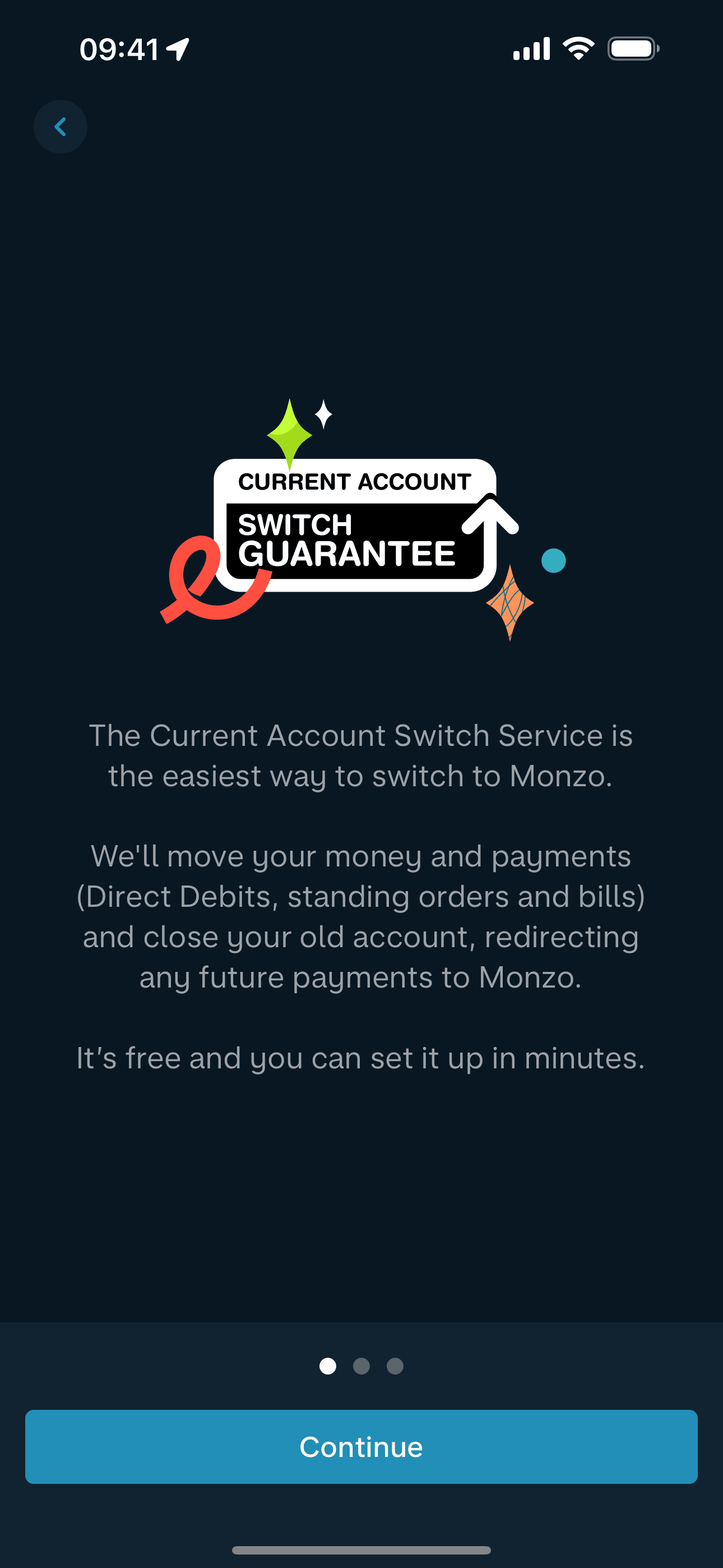 Switch to Monzo on Monzo (ios) screen 2
