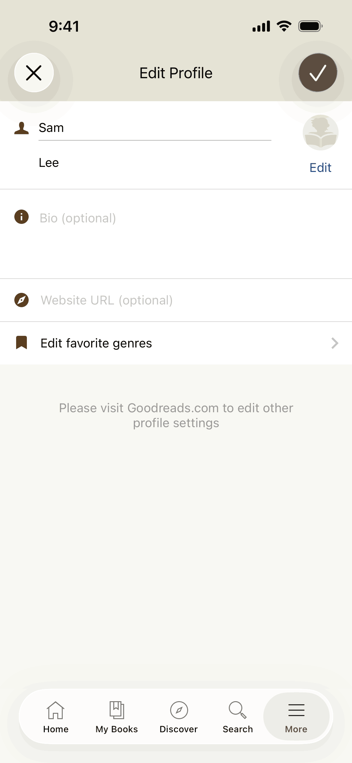 Goodreads iOS Education interface screenshot 10