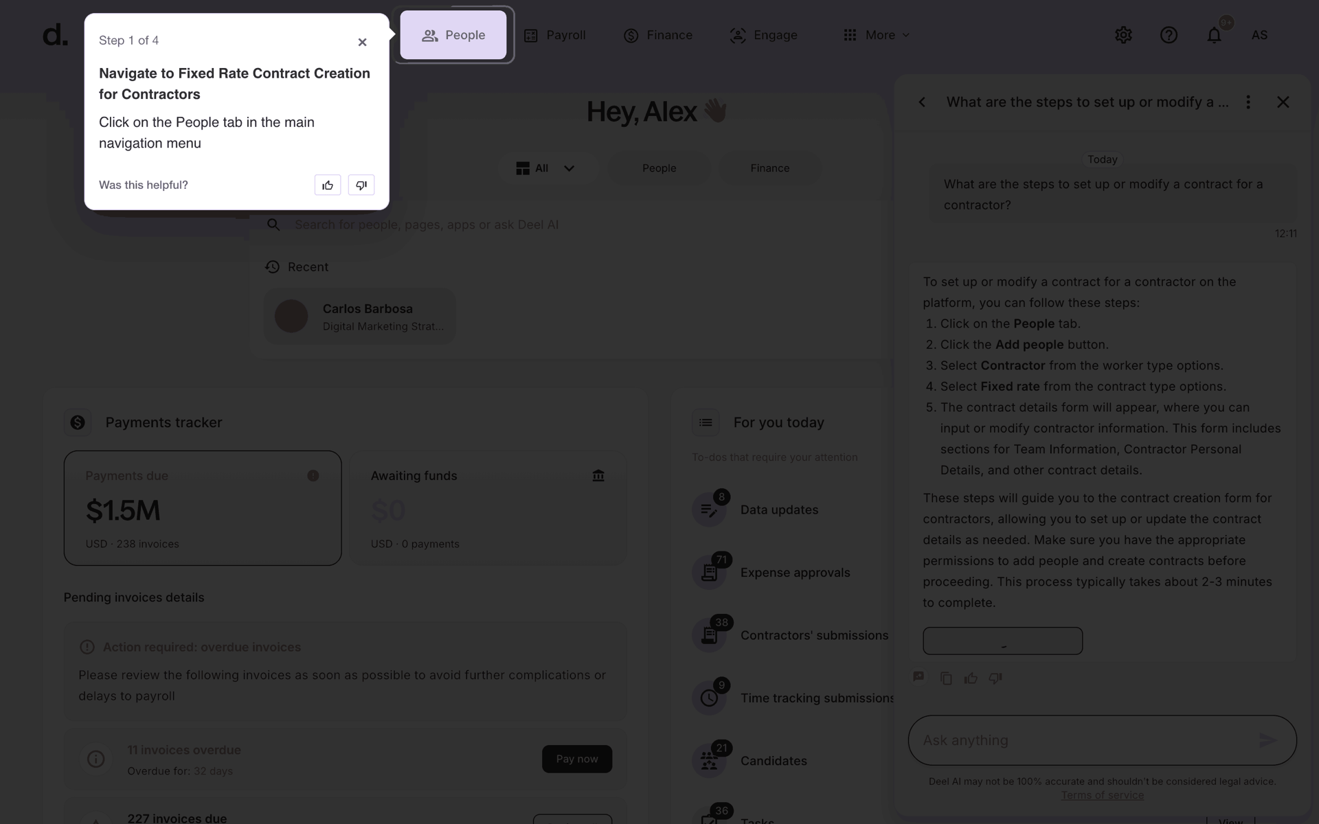 Deel Web Business interface screenshot 6