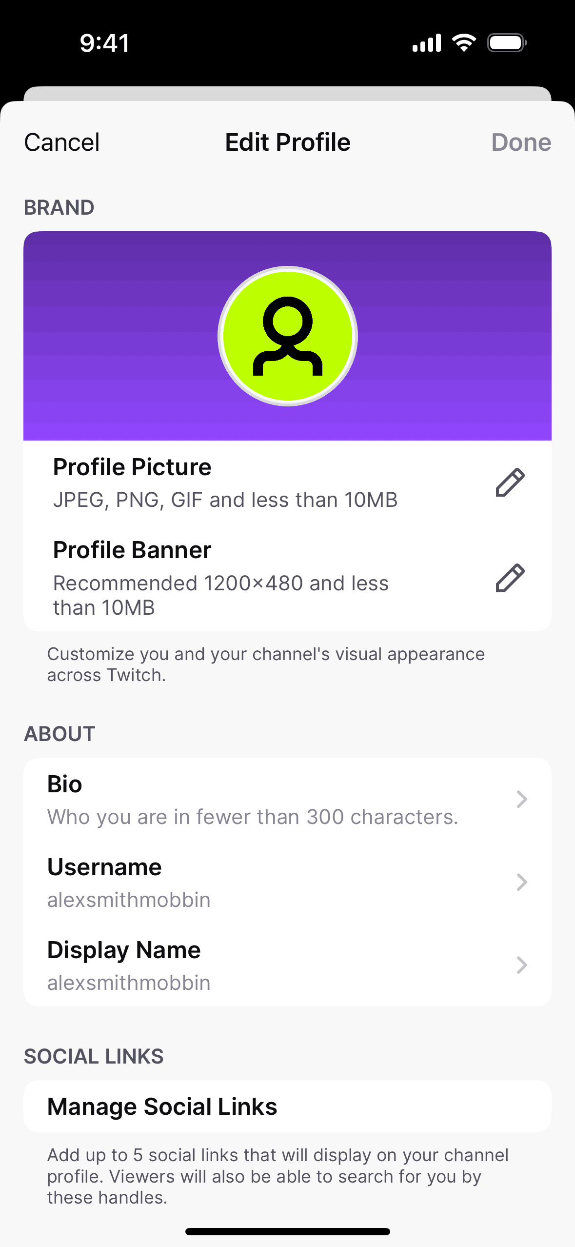 Twitch iOS Photo & Video interface screenshot 15