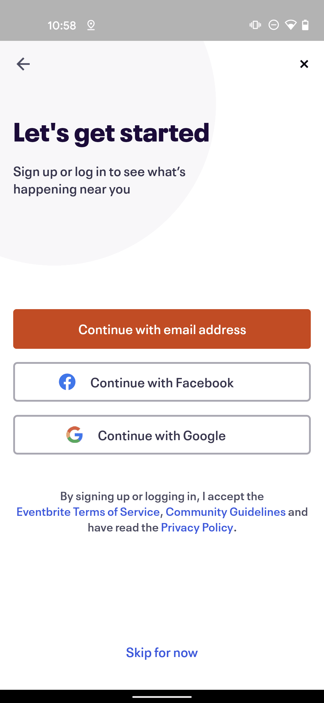 Eventbrite Android Entertainment interface screenshot 4