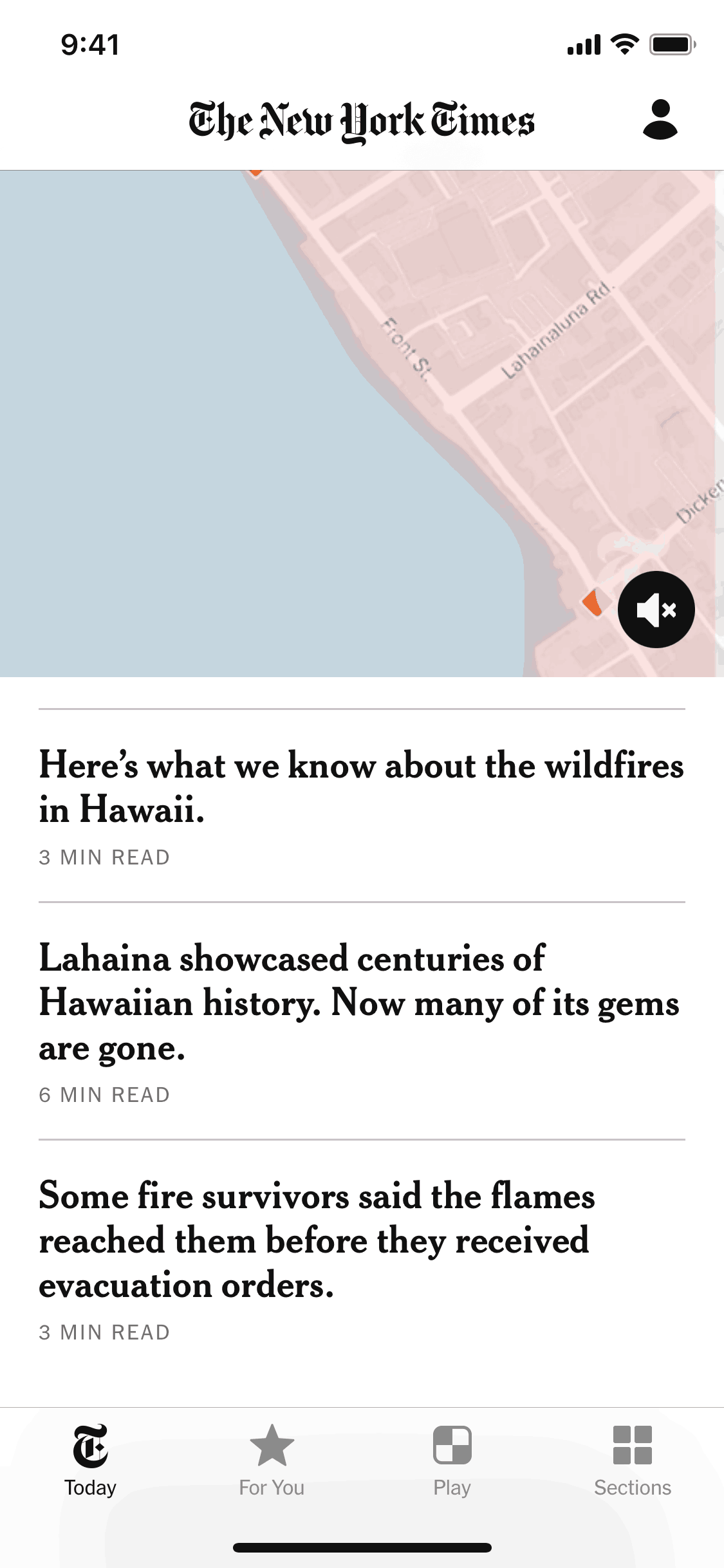 The New York Times iOS News interface screenshot 20