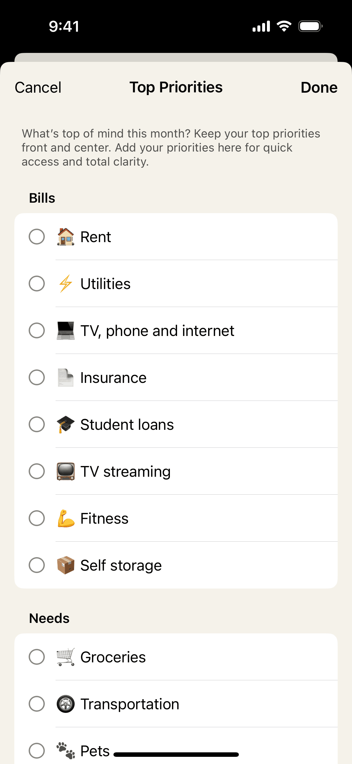 YNAB iOS Finance interface screenshot 7
