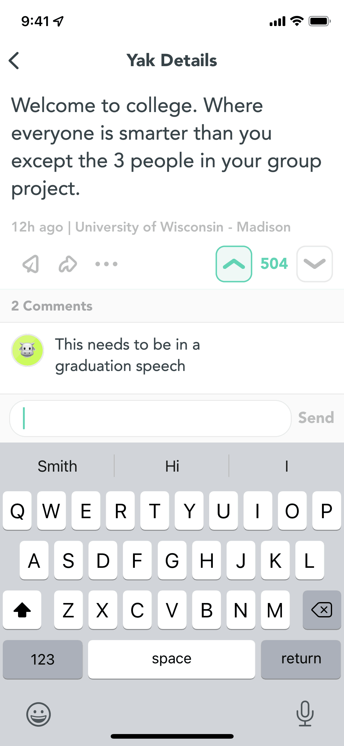Yik Yak iOS Social Networking interface screenshot 22