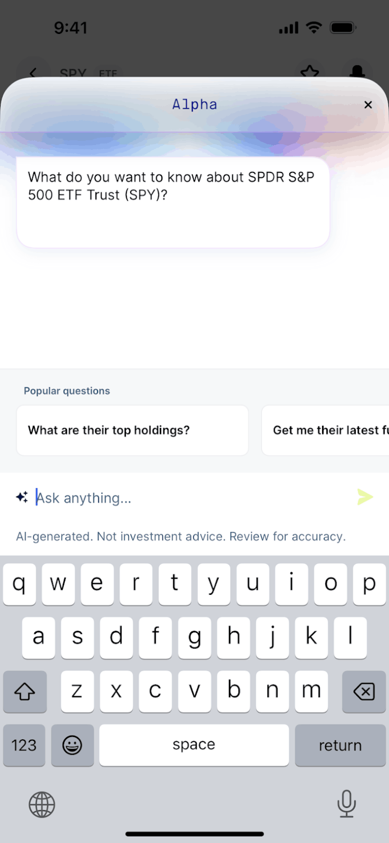 Public iOS Finance interface screenshot 5