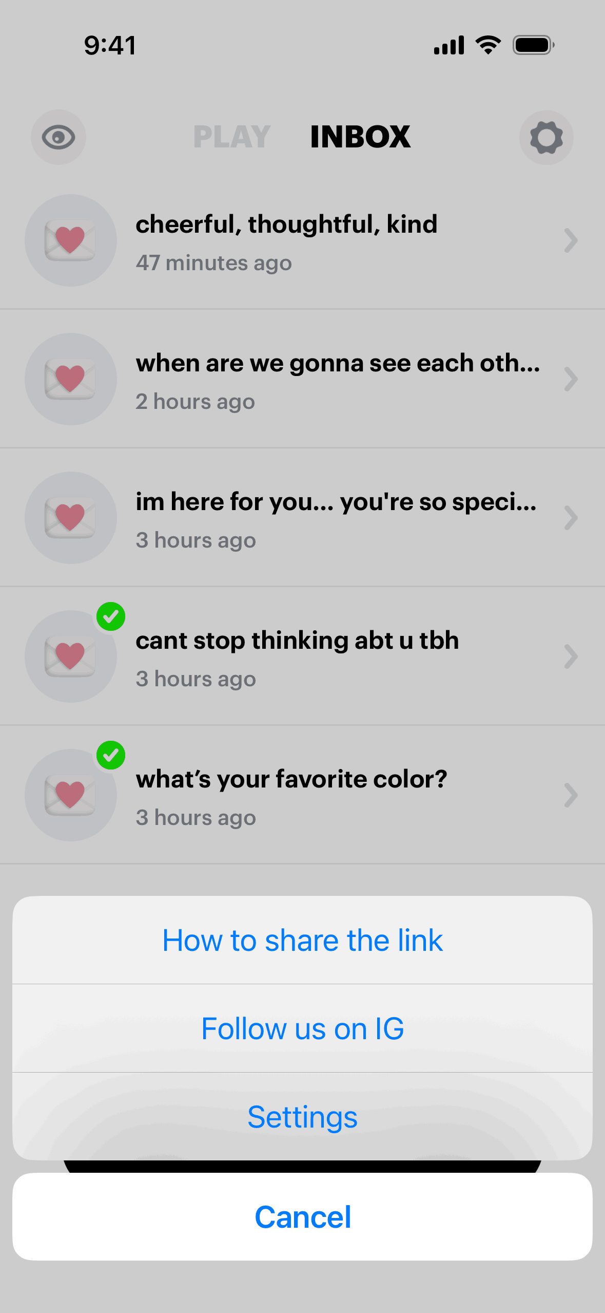 NGL iOS Lifestyle interface screenshot 8