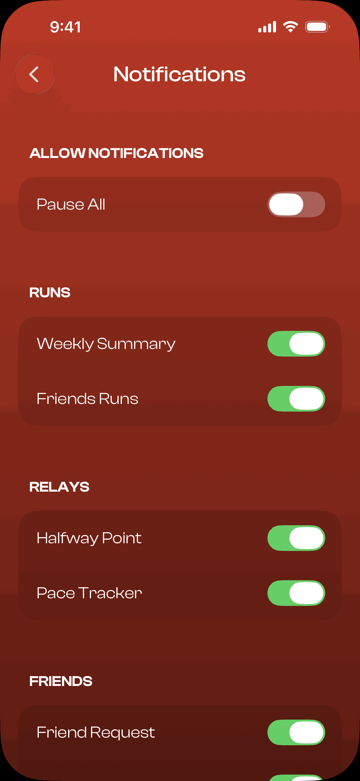 Runbuds iOS Health & Fitness interface screenshot 18