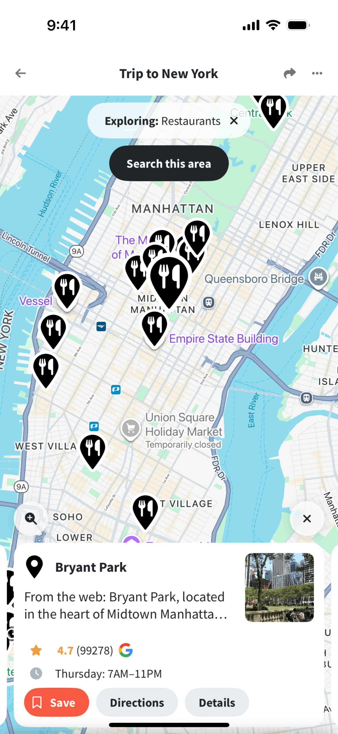 Wanderlog iOS Travel & Transportation interface screenshot 2