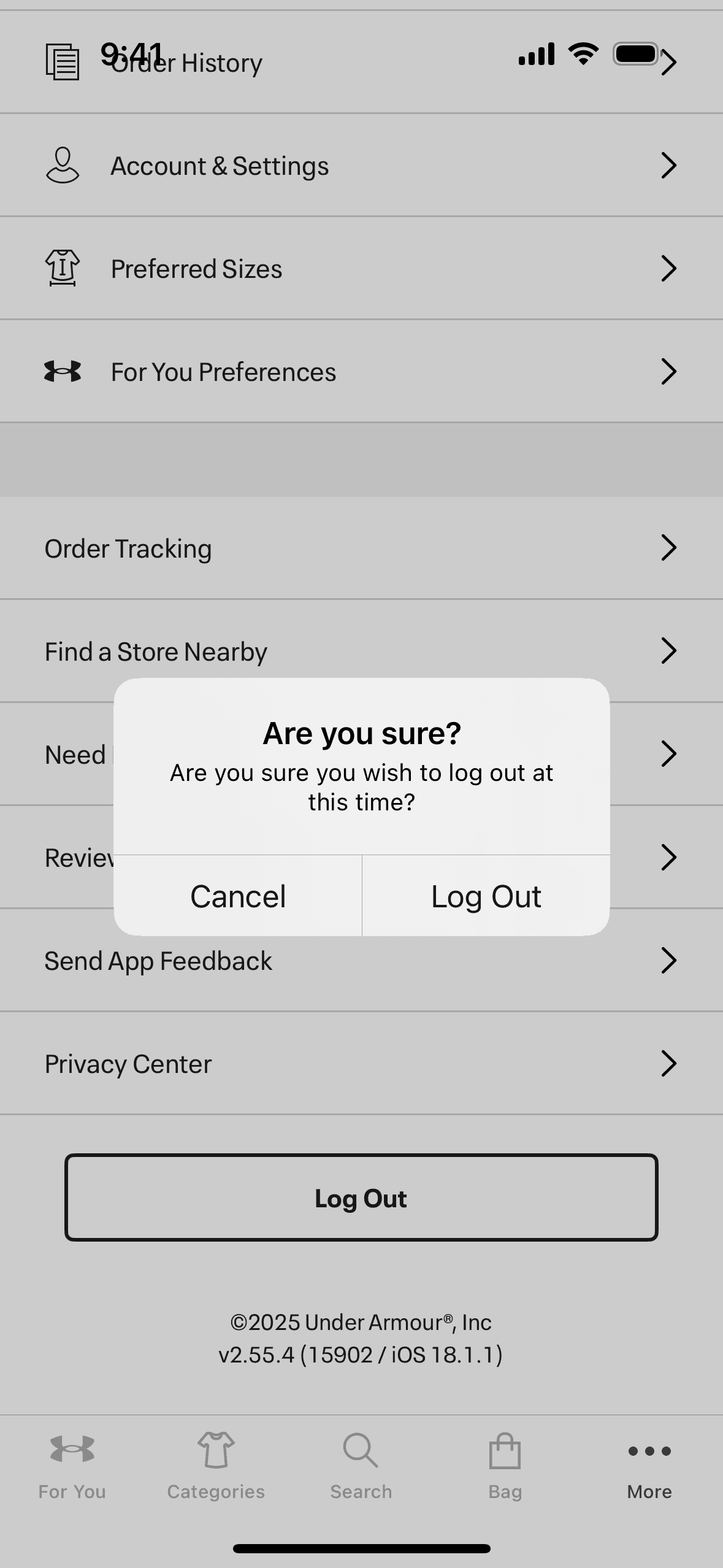 Under Armour iOS Shopping interface screenshot 11