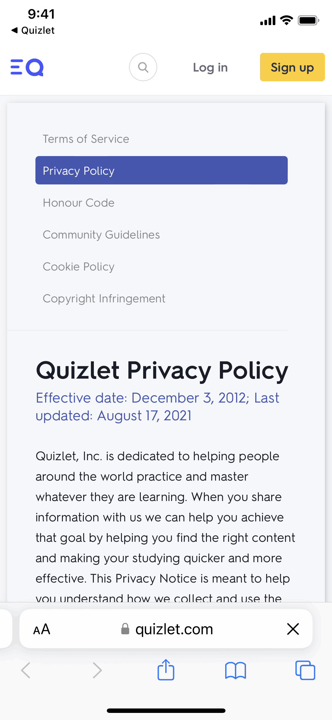 Quizlet iOS Education interface screenshot 14