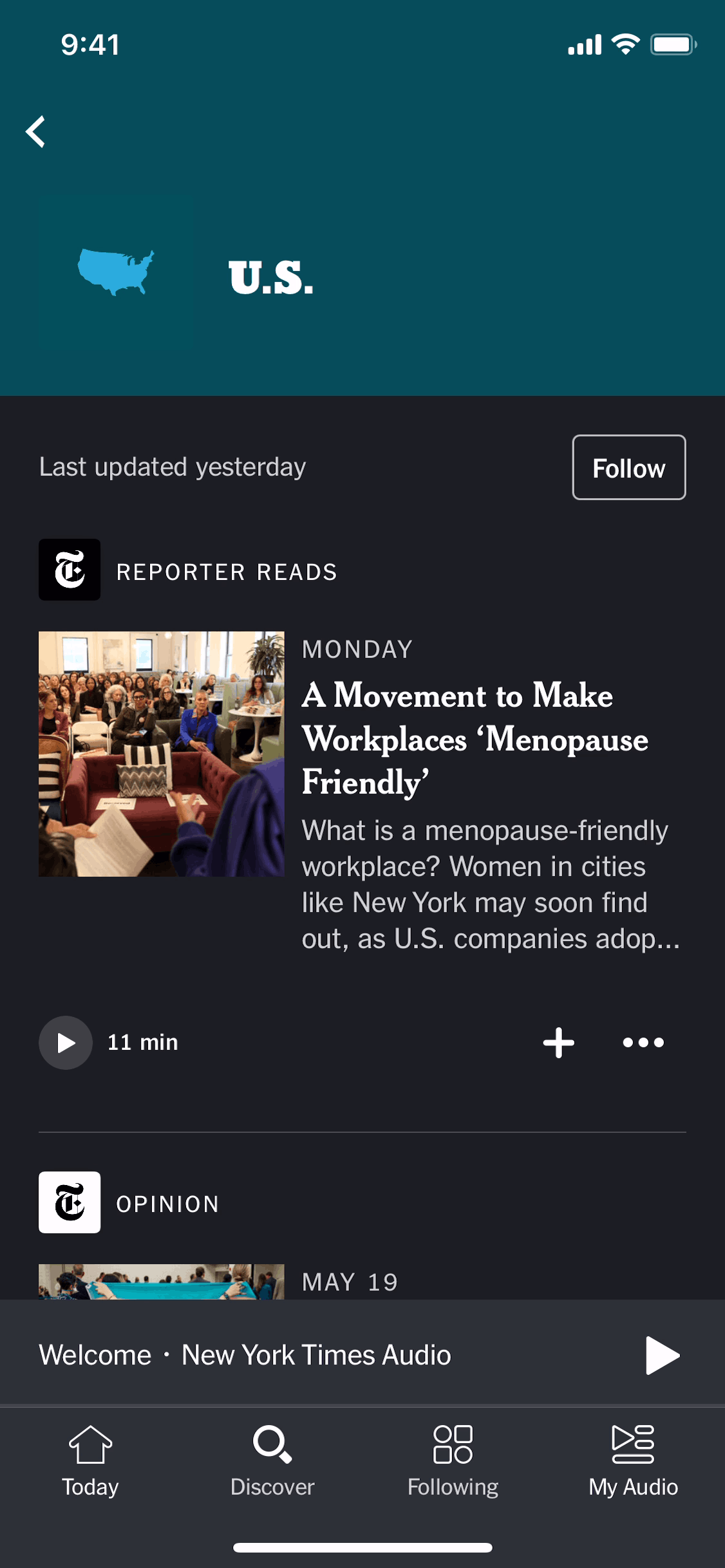 NYT Audio iOS Music & Audio interface screenshot 16