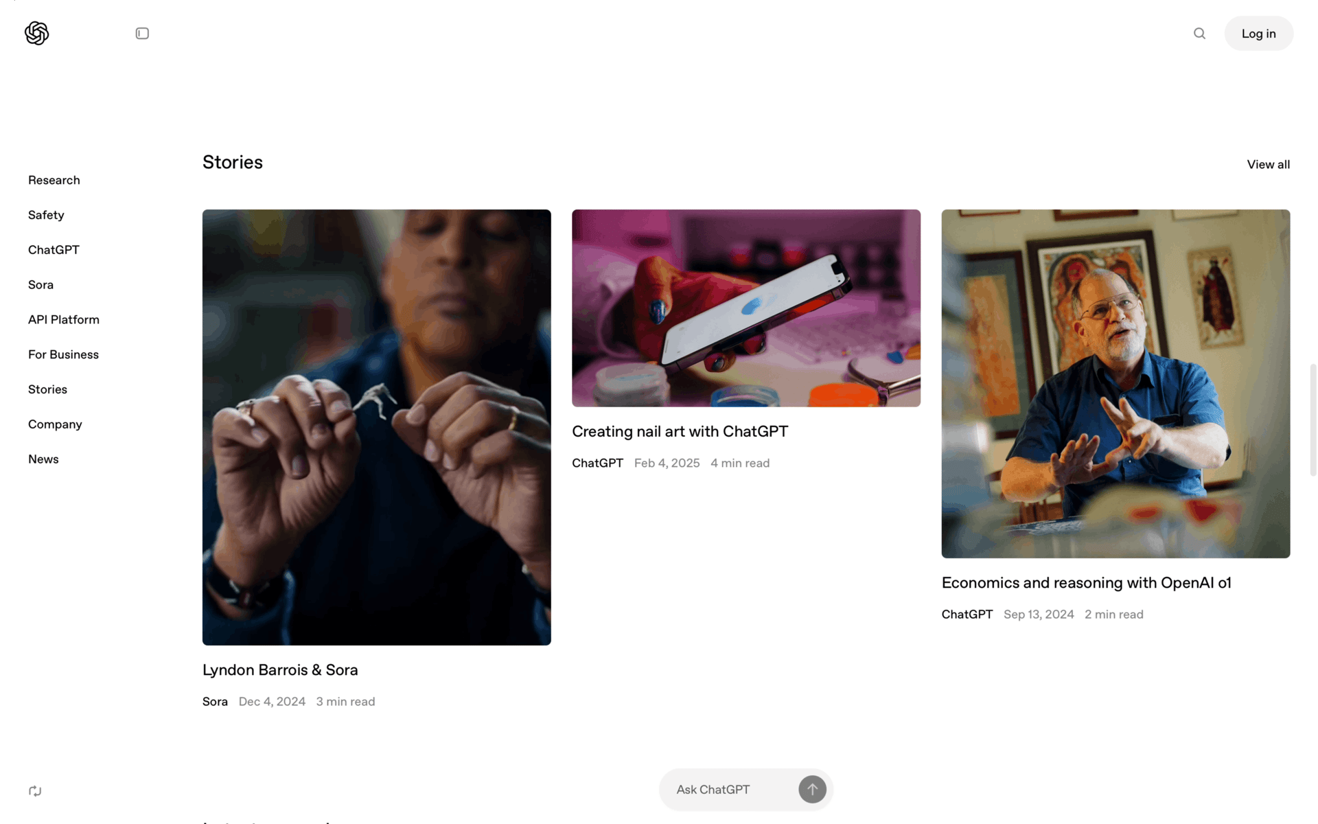 OpenAI Web AI interface screenshot 1