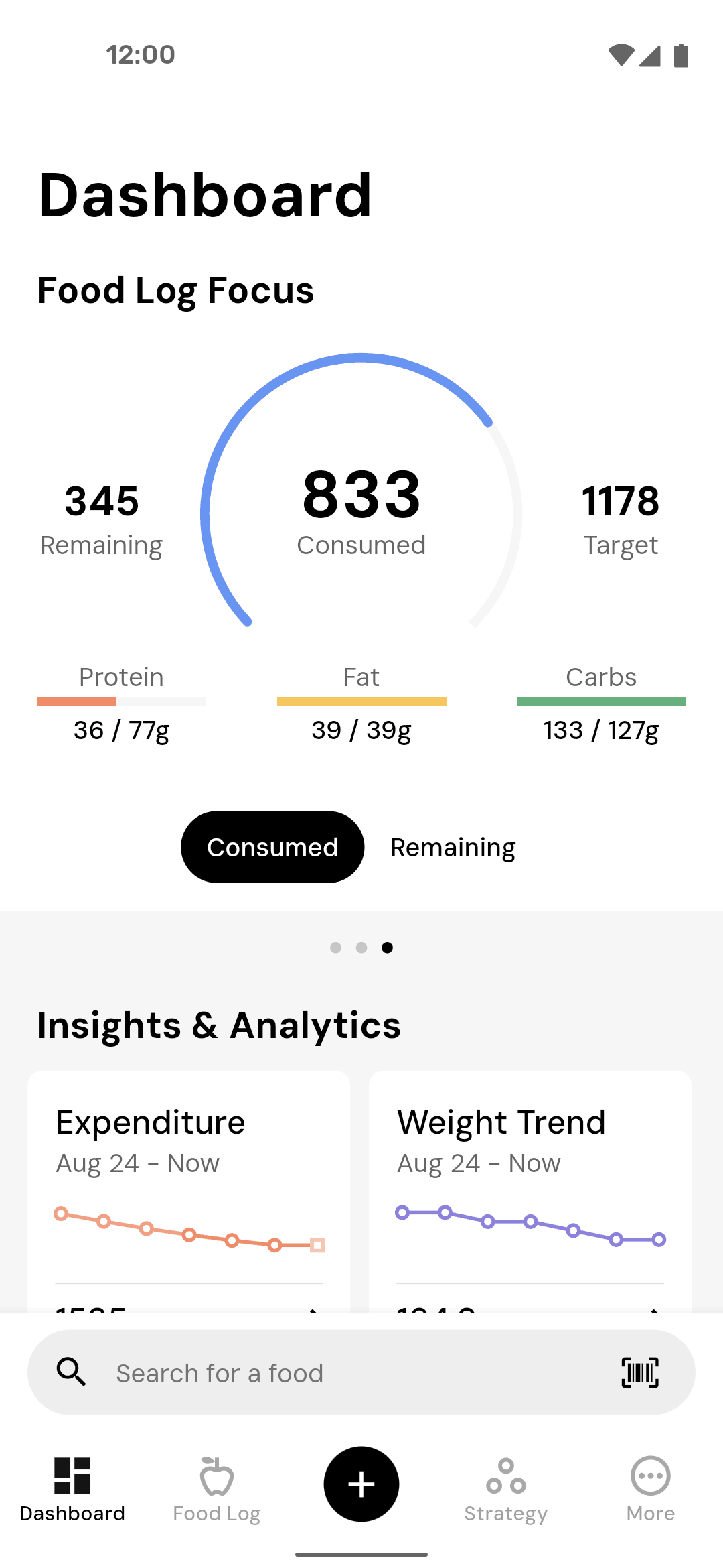 MacroFactor Android Health & Fitness interface screenshot 2