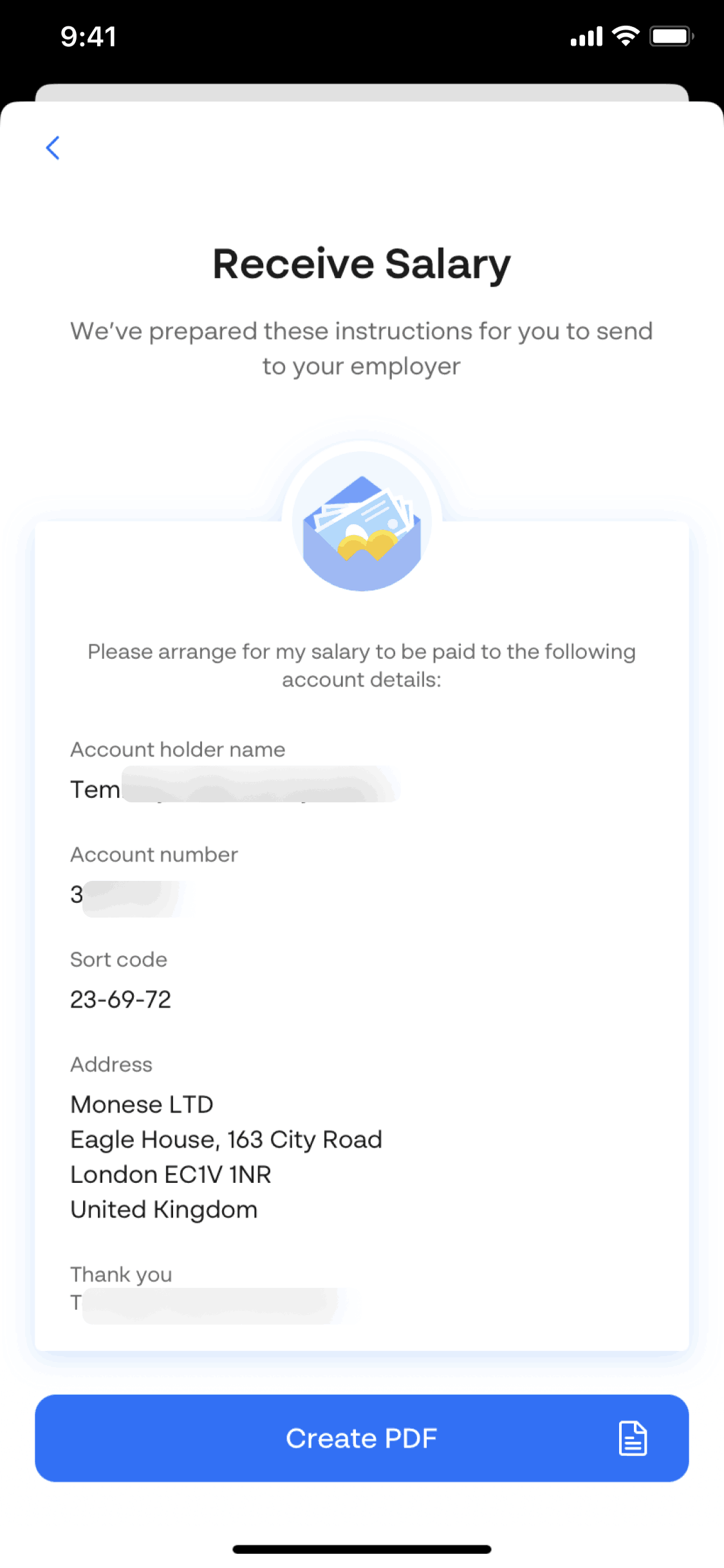 Monese iOS Finance interface screenshot 8