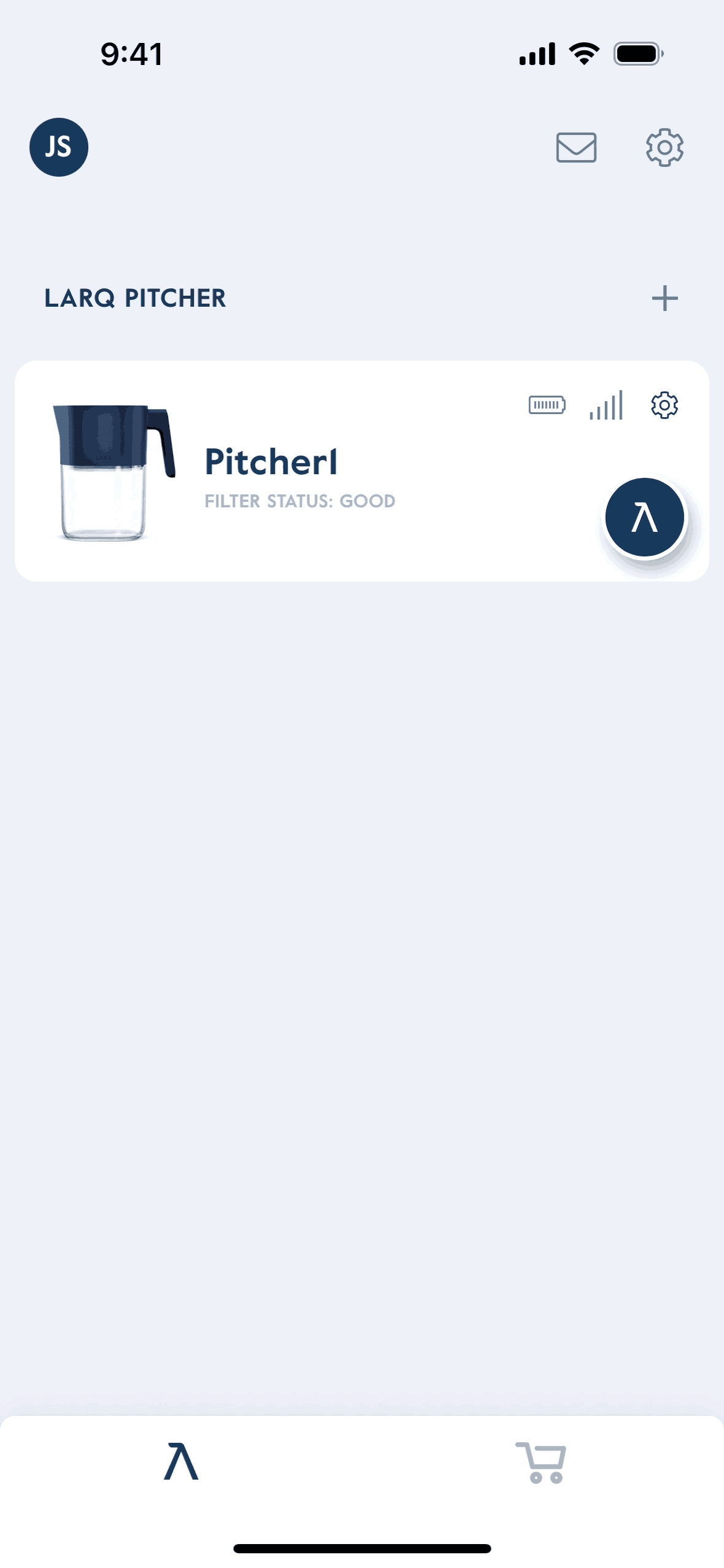 LARQ iOS Lifestyle interface screenshot 2