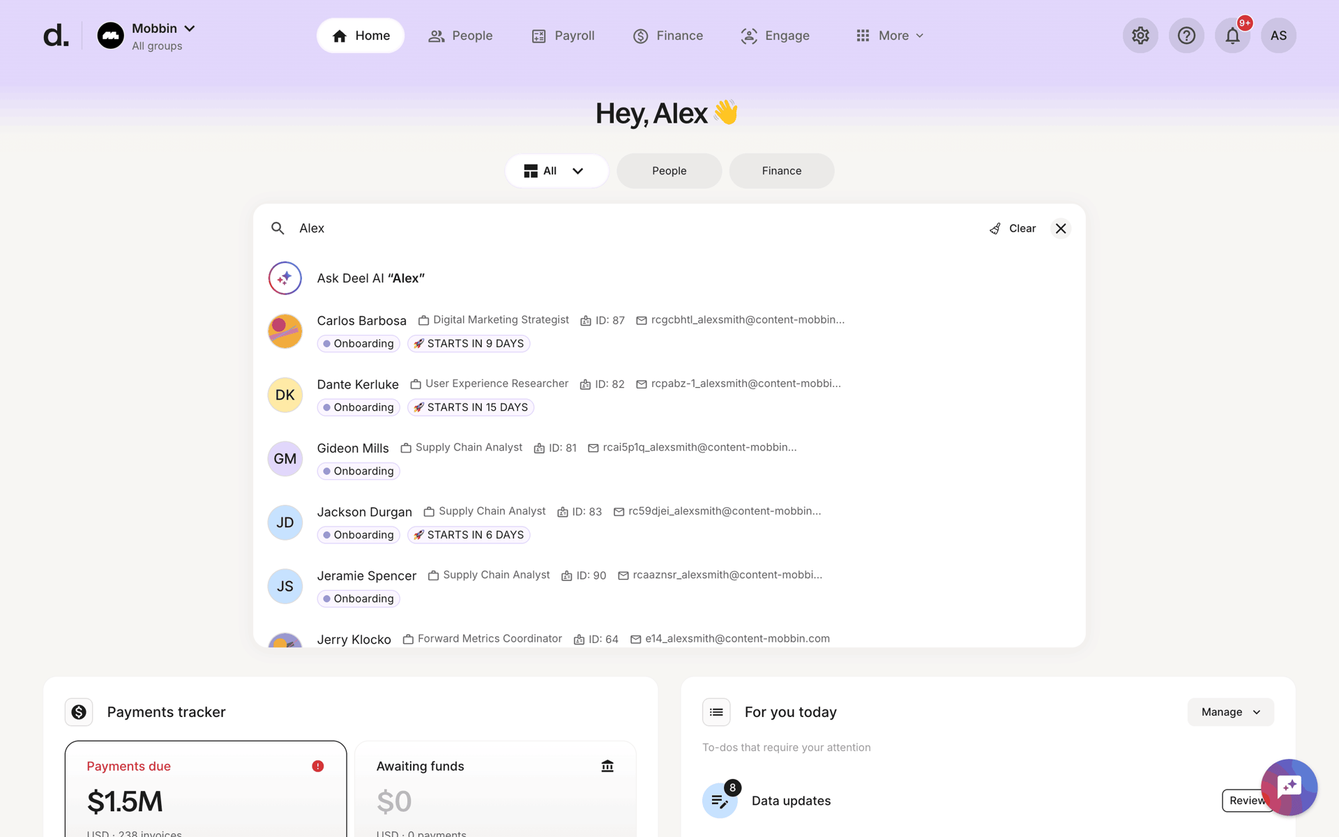 Deel Web Business interface screenshot 10