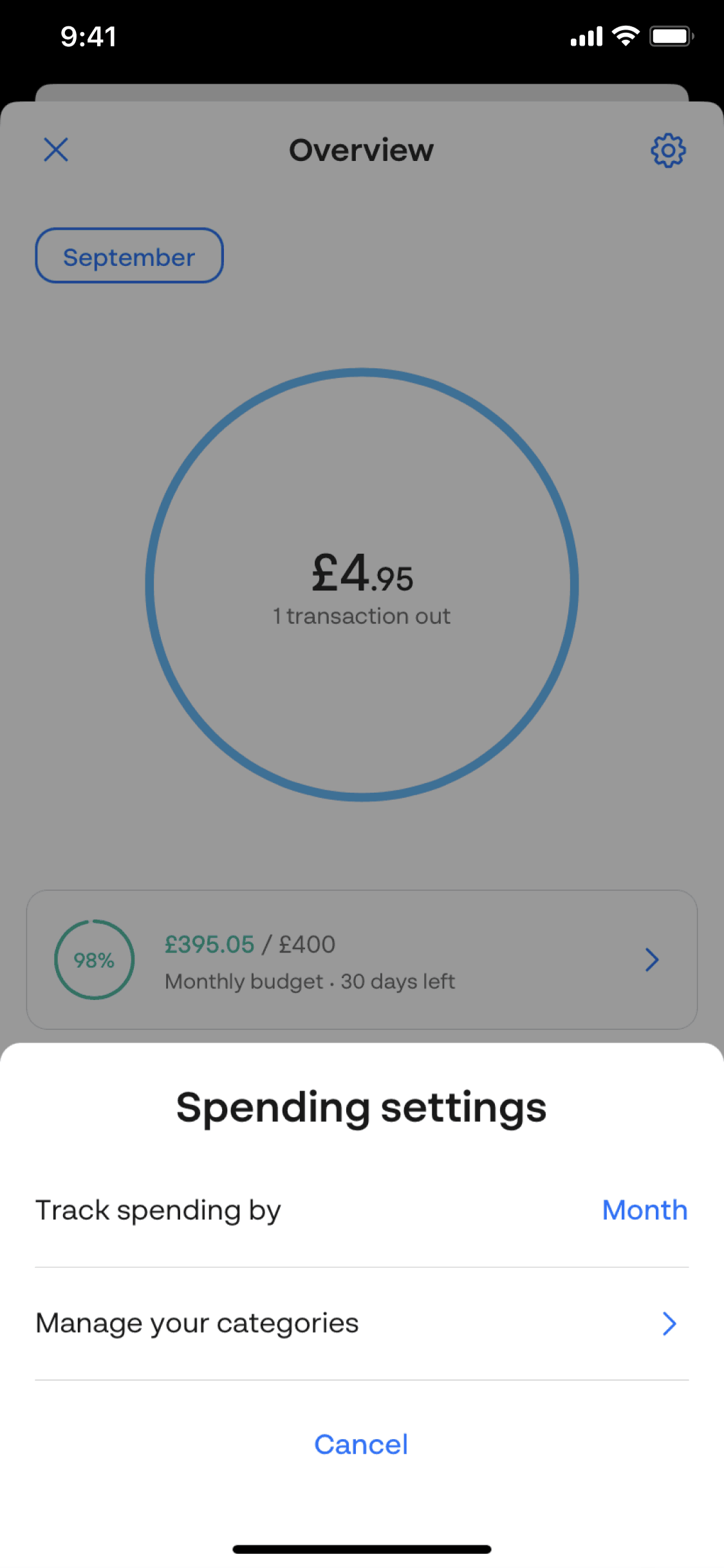 Monese iOS Finance interface screenshot 11