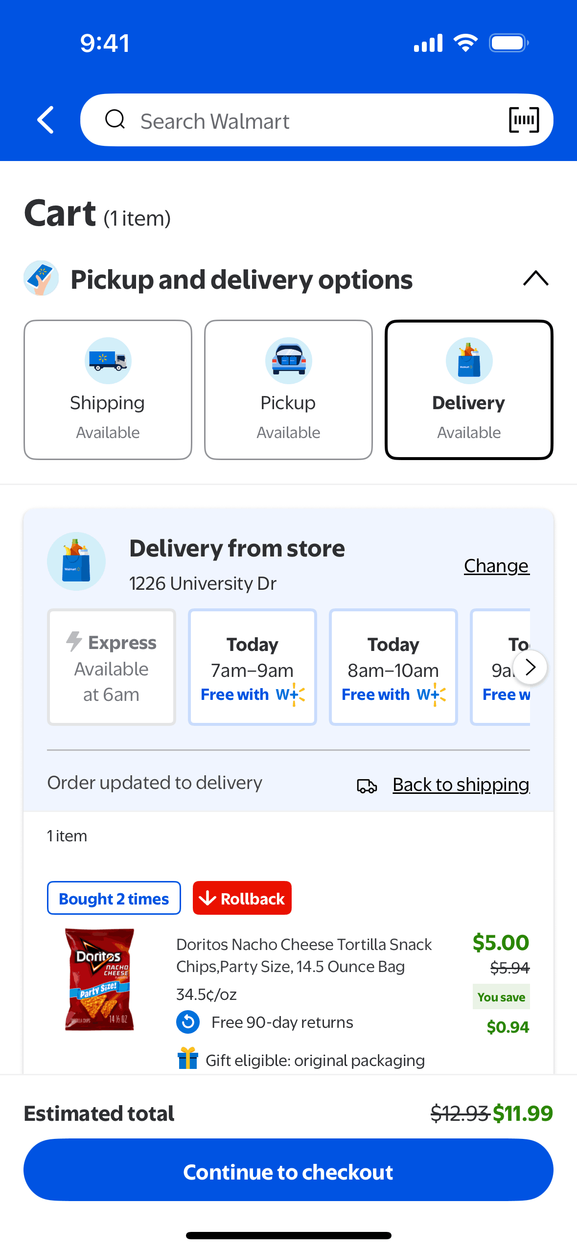 Walmart iOS Shopping interface screenshot 18