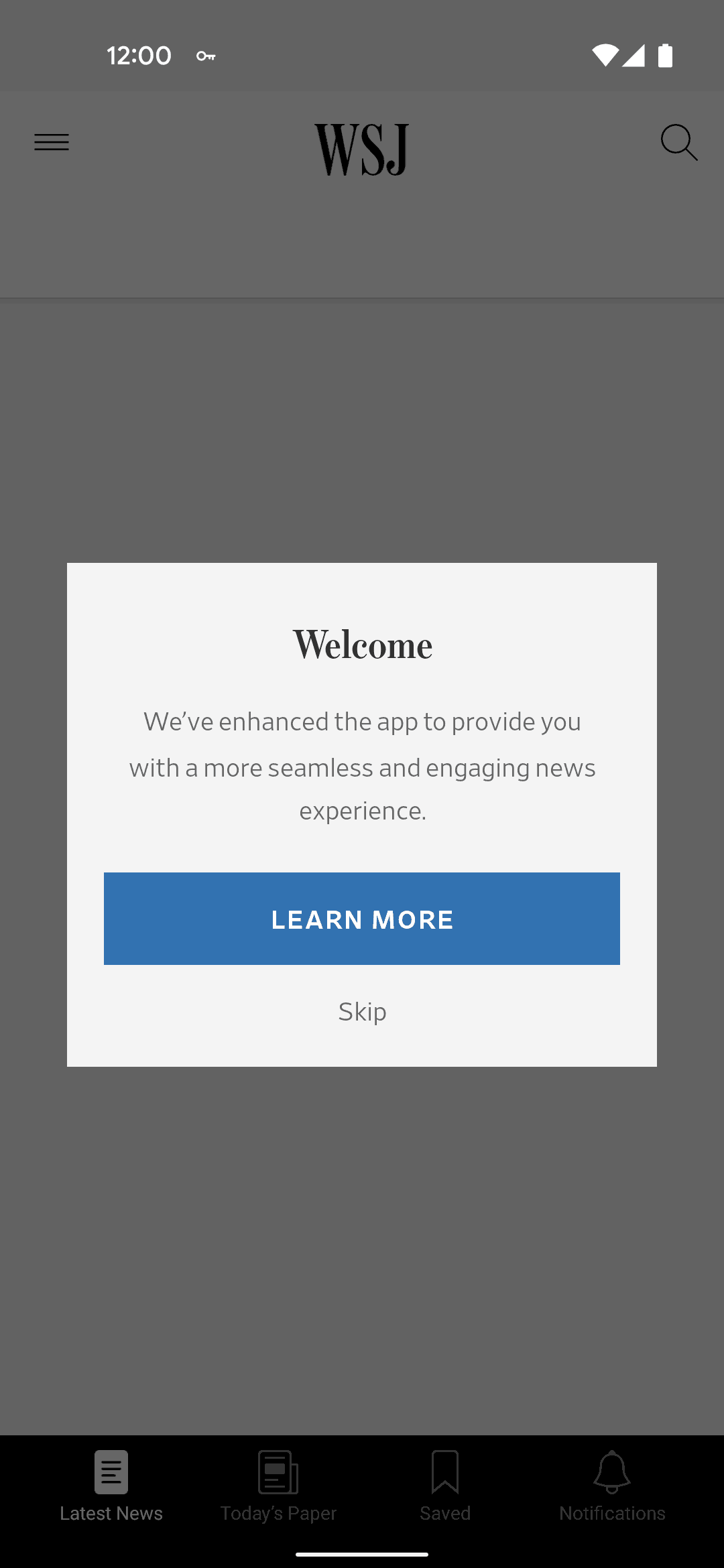 The Wall Street Journal Android News interface screenshot 11
