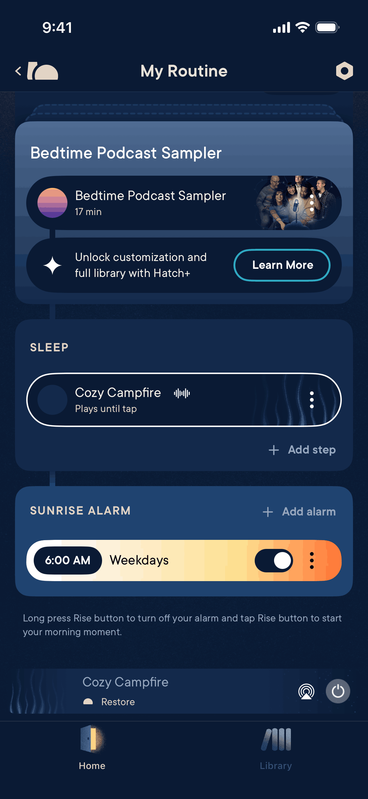 Hatch Sleep iOS Health & Fitness interface screenshot 4