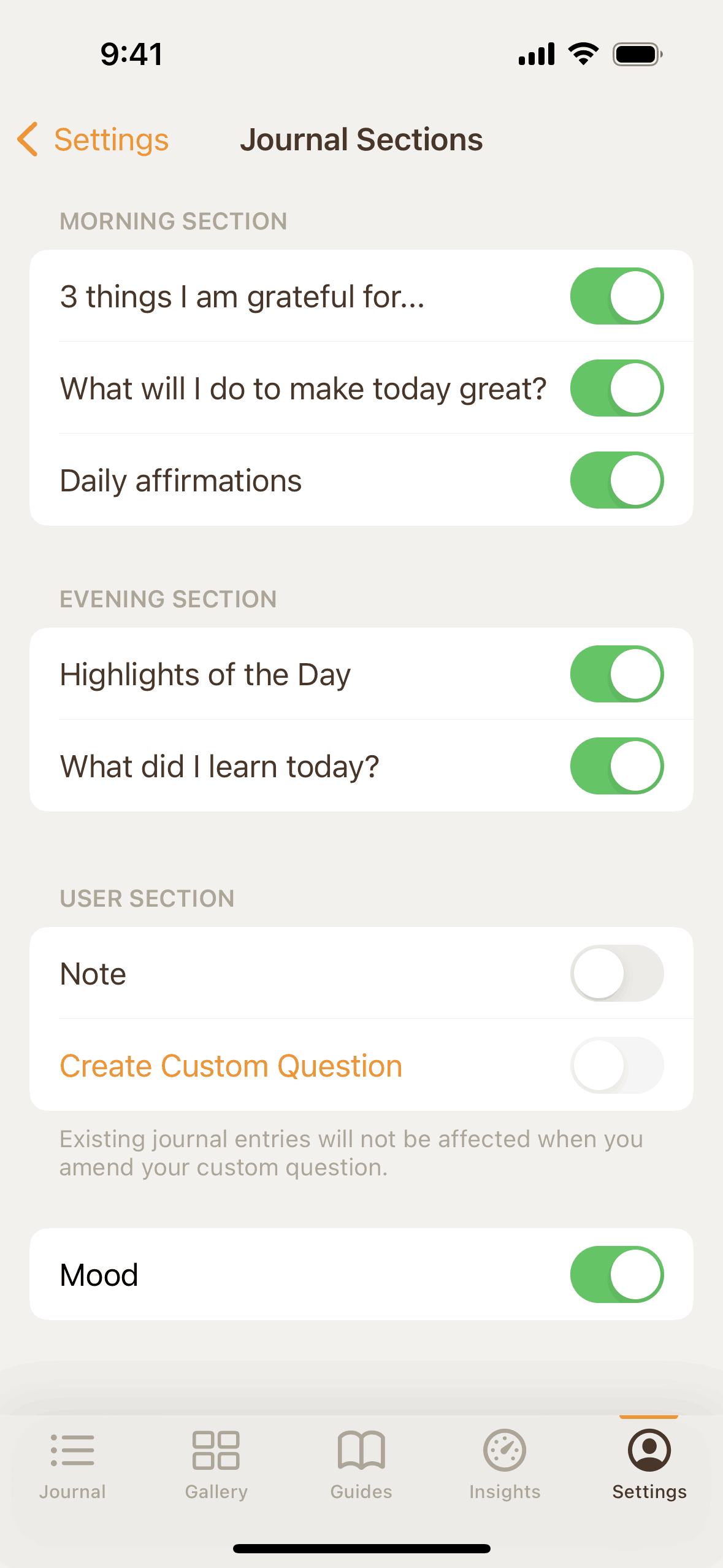 5 Minute Journal iOS Health & Fitness interface screenshot 14