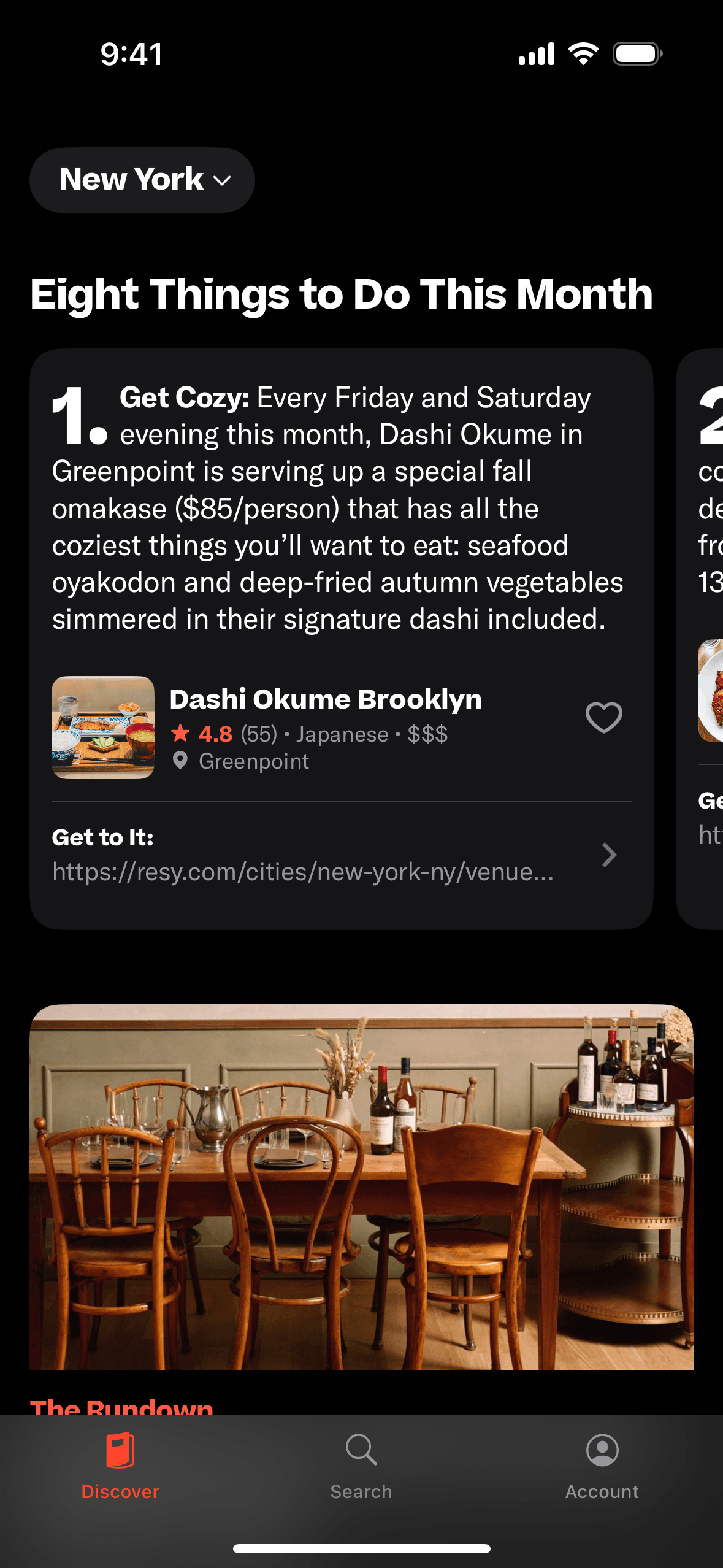 Resy iOS Food & Drink interface screenshot 8