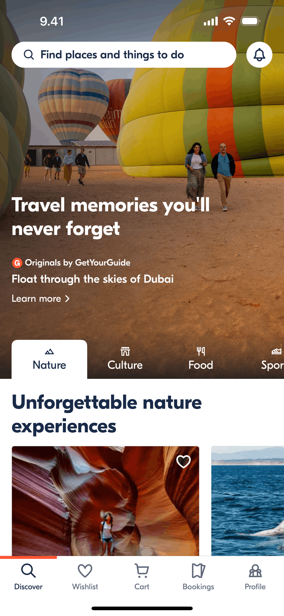 GetYourGuide iOS Travel & Transportation interface screenshot 1