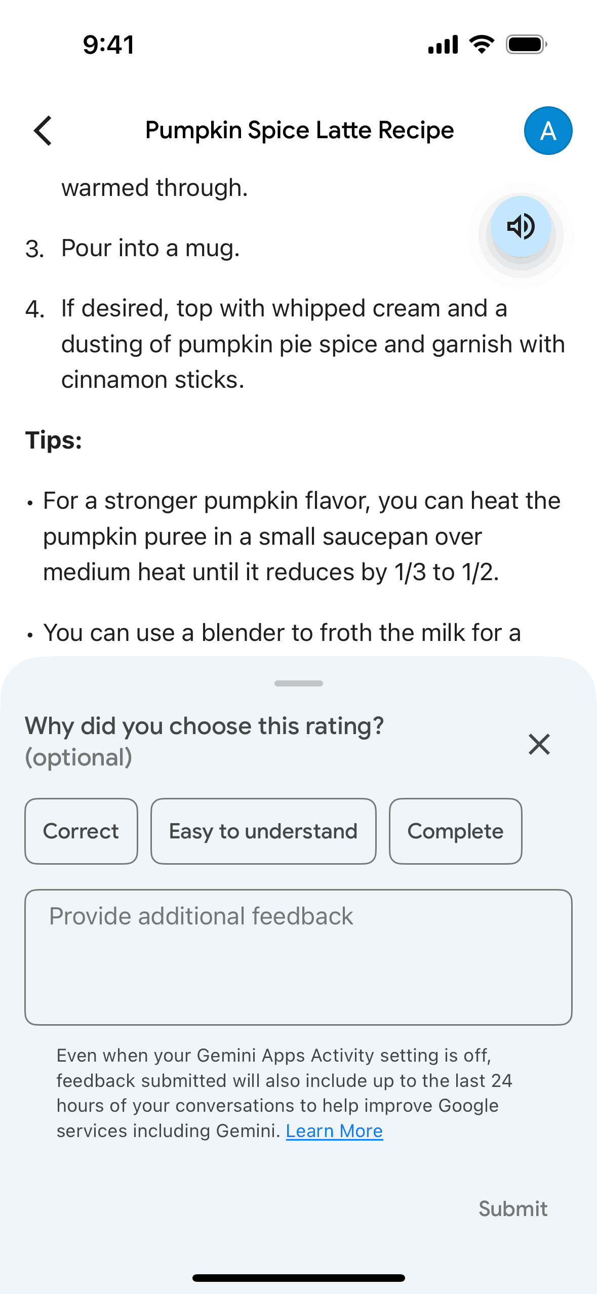 Google Gemini iOS AI interface screenshot 4