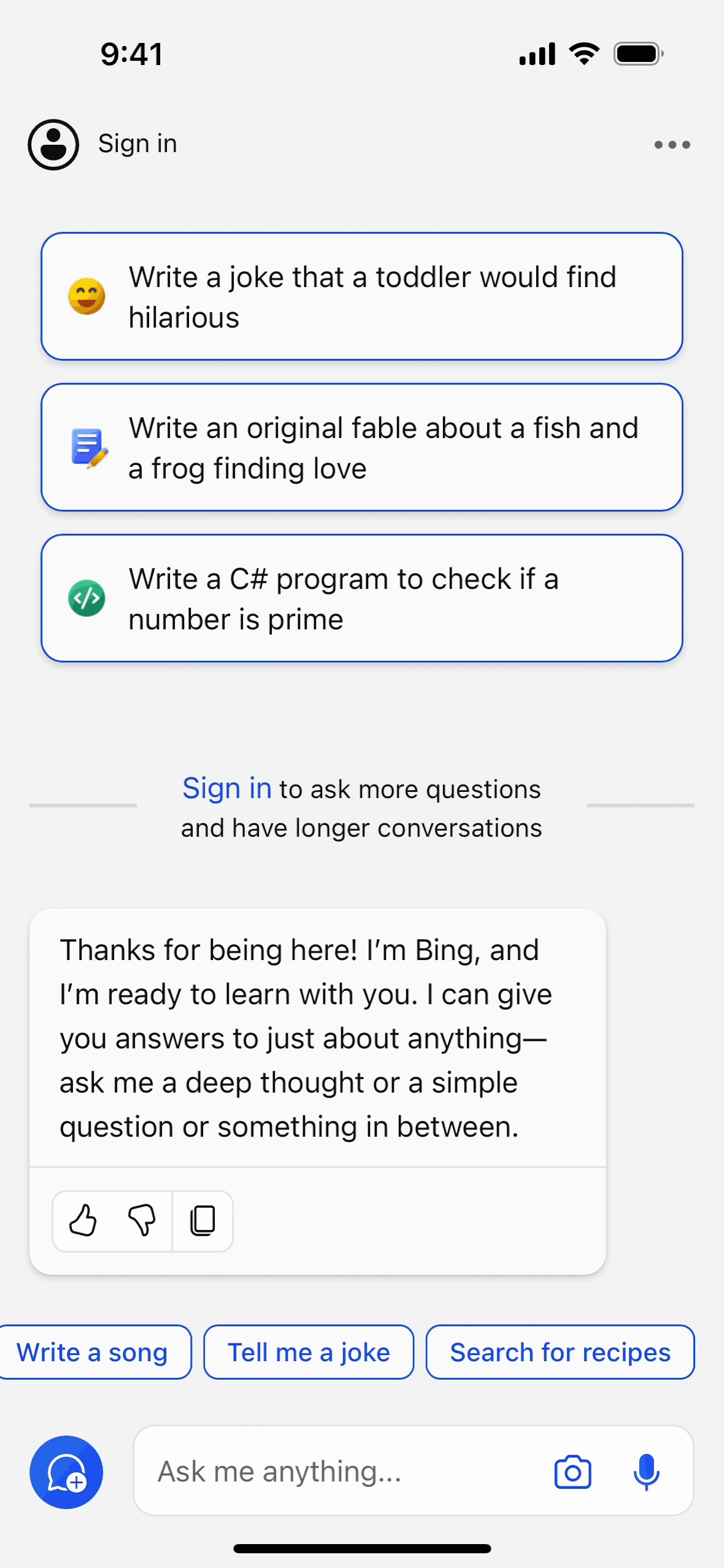 Microsoft Copilot iOS AI interface screenshot 7
