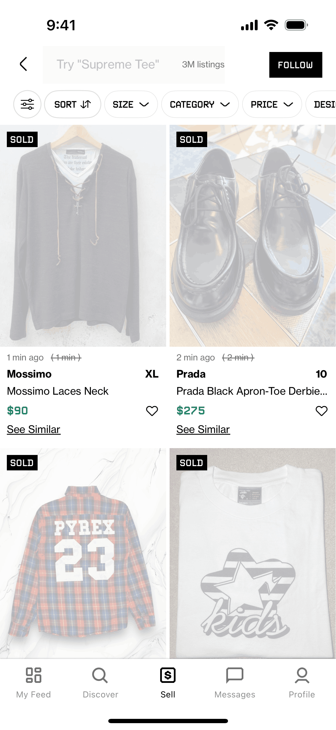 Grailed iOS Shopping interface screenshot 21