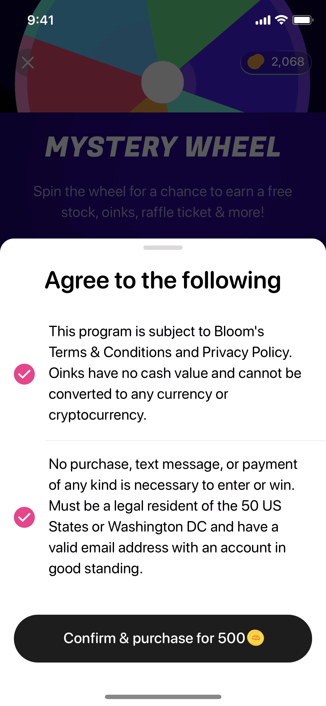 Bloom iOS Finance interface screenshot 19