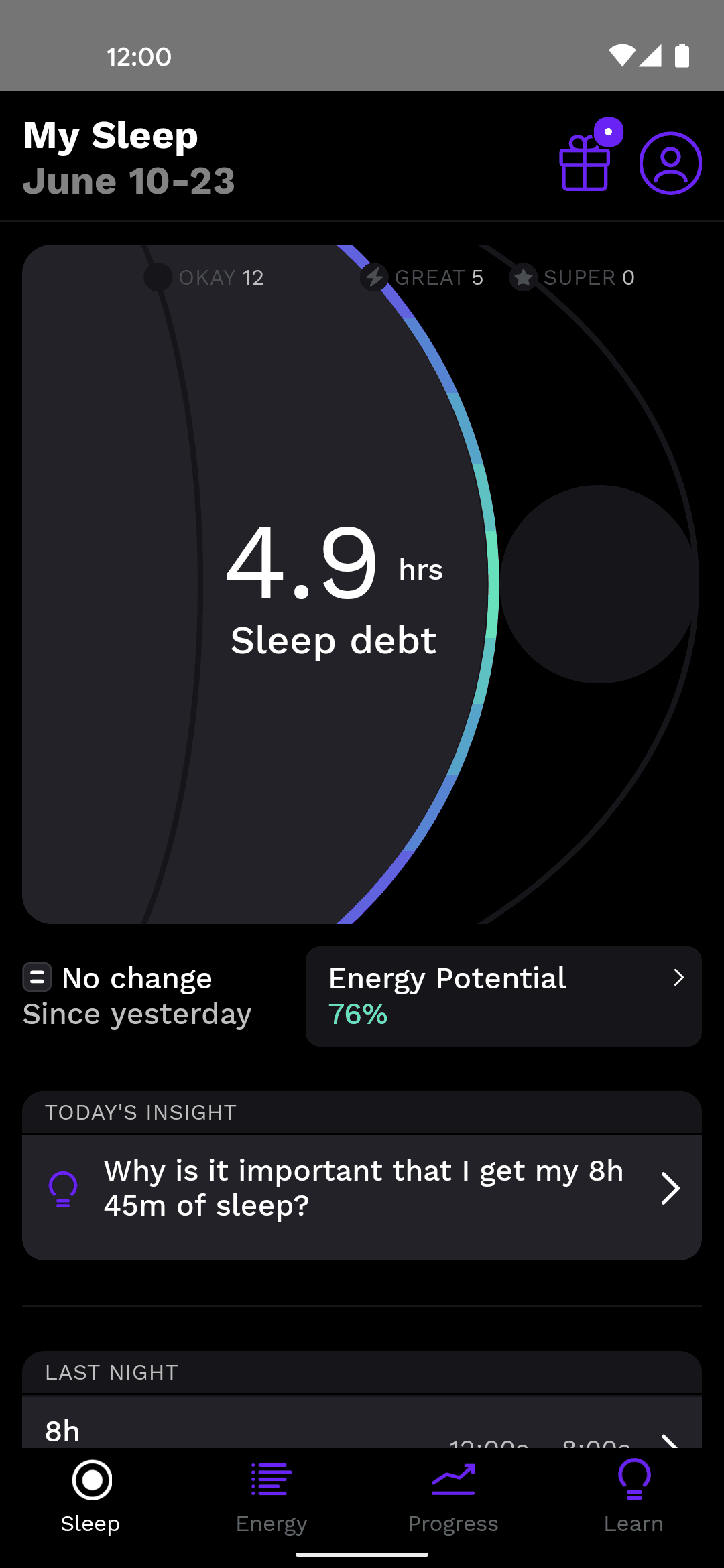 Rise Android Health & Fitness interface screenshot 18