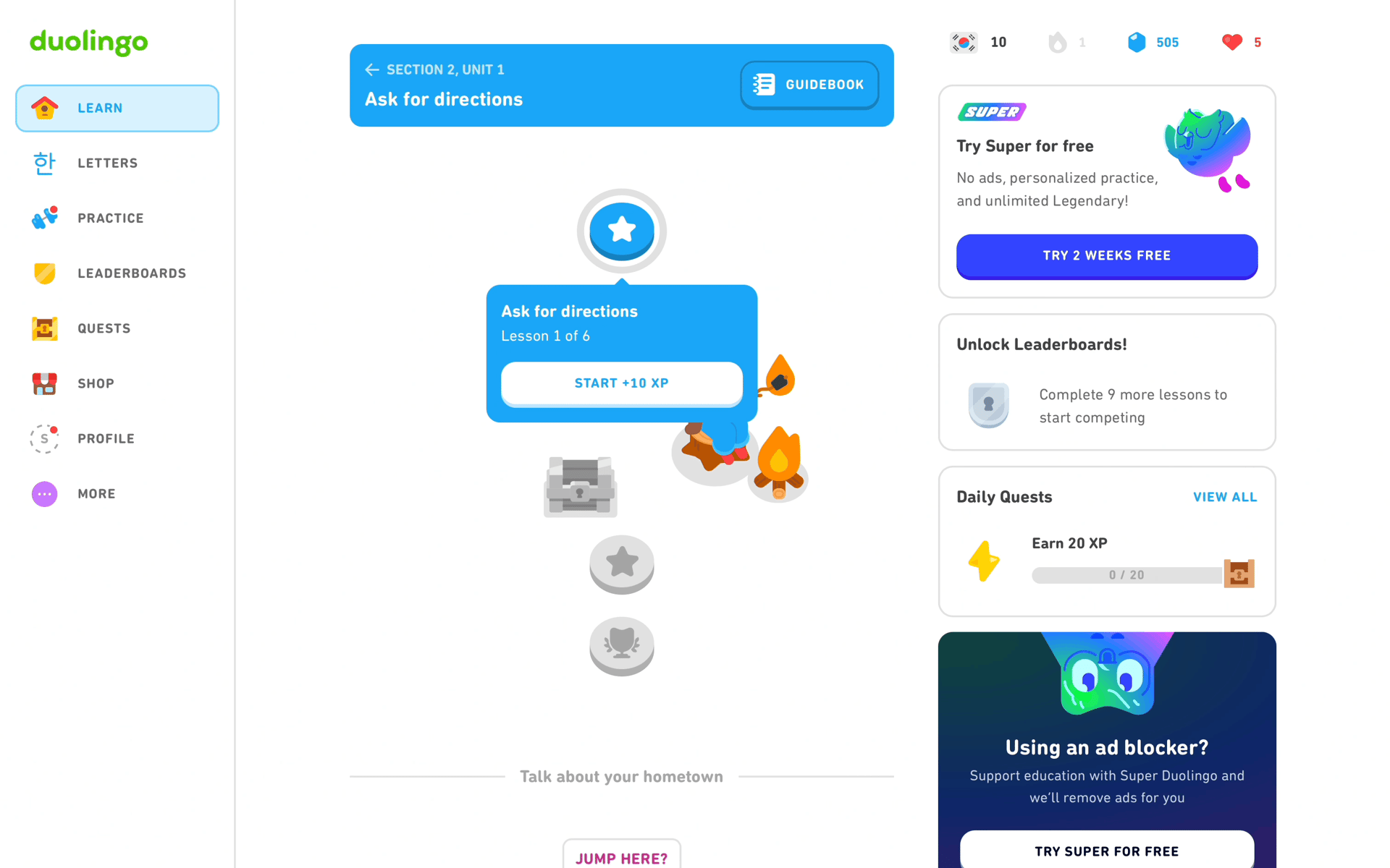 Duolingo Web Education interface screenshot 8