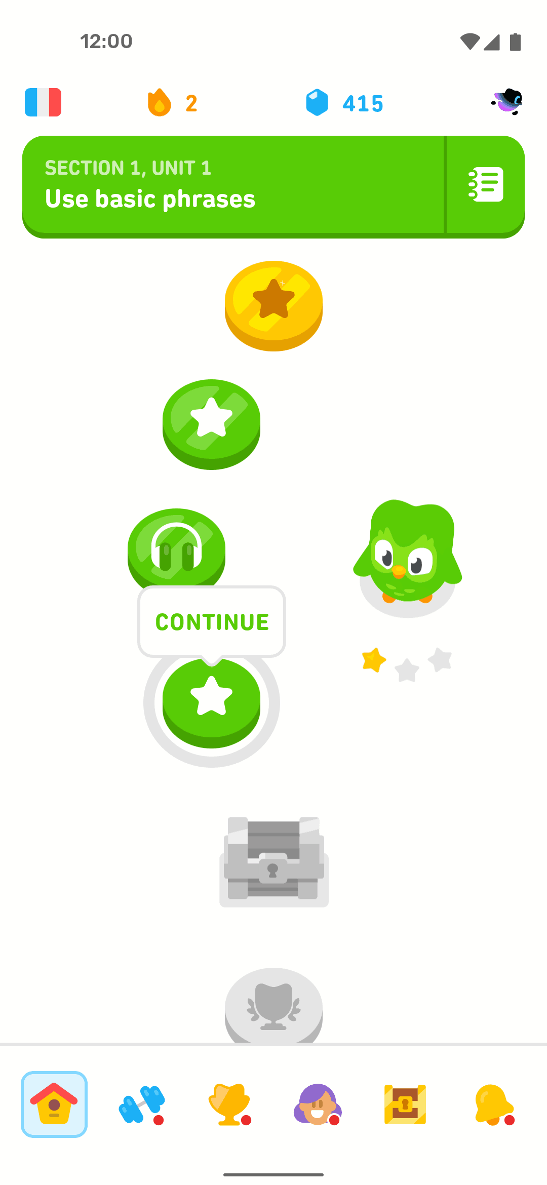 Duolingo Android UI design screenshot
