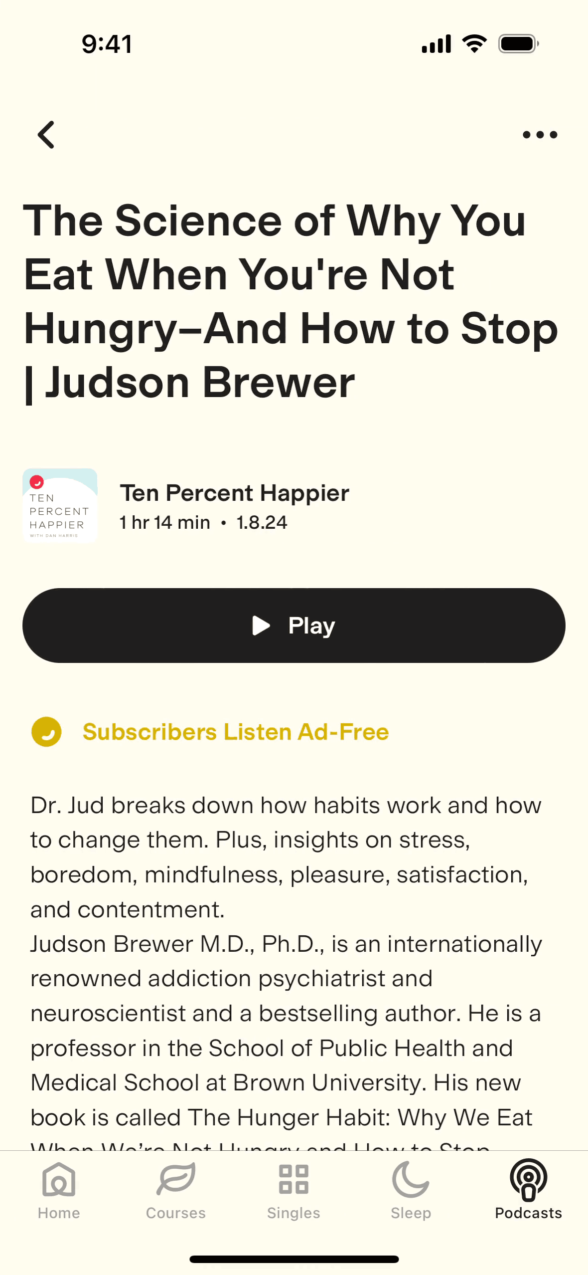 Ten Percent Happier iOS Health & Fitness interface screenshot 4