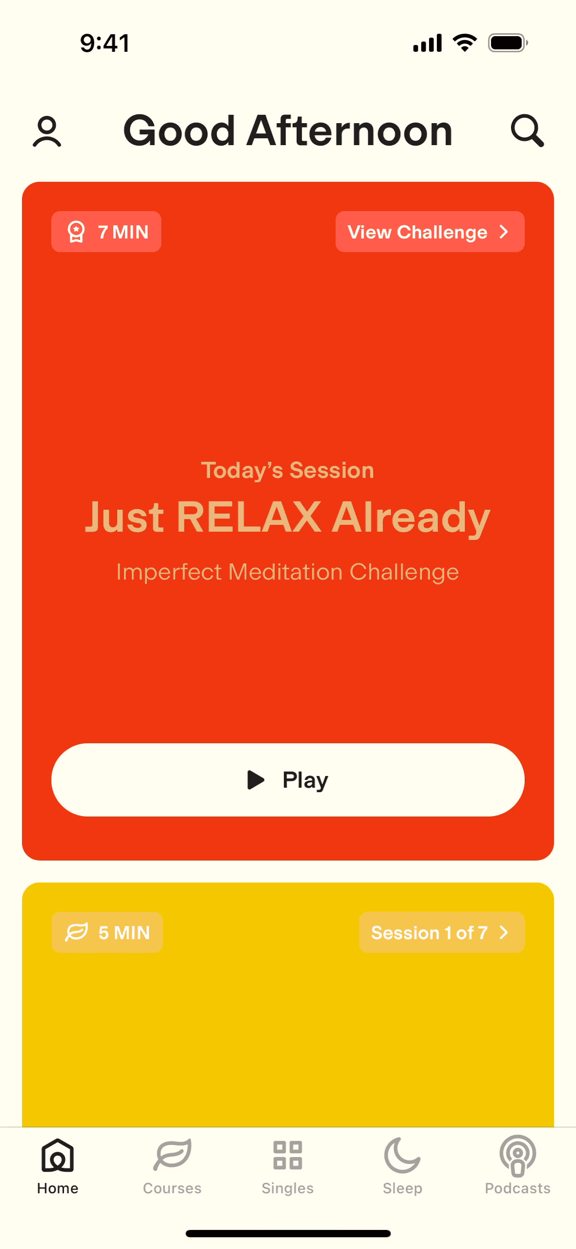 Ten Percent Happier iOS Health & Fitness interface screenshot 1