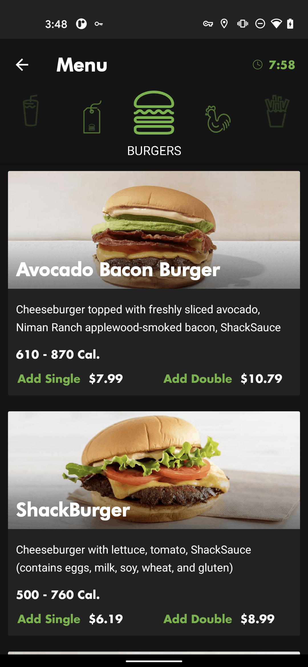 Shake Shack Android Food & Drink interface screenshot 19