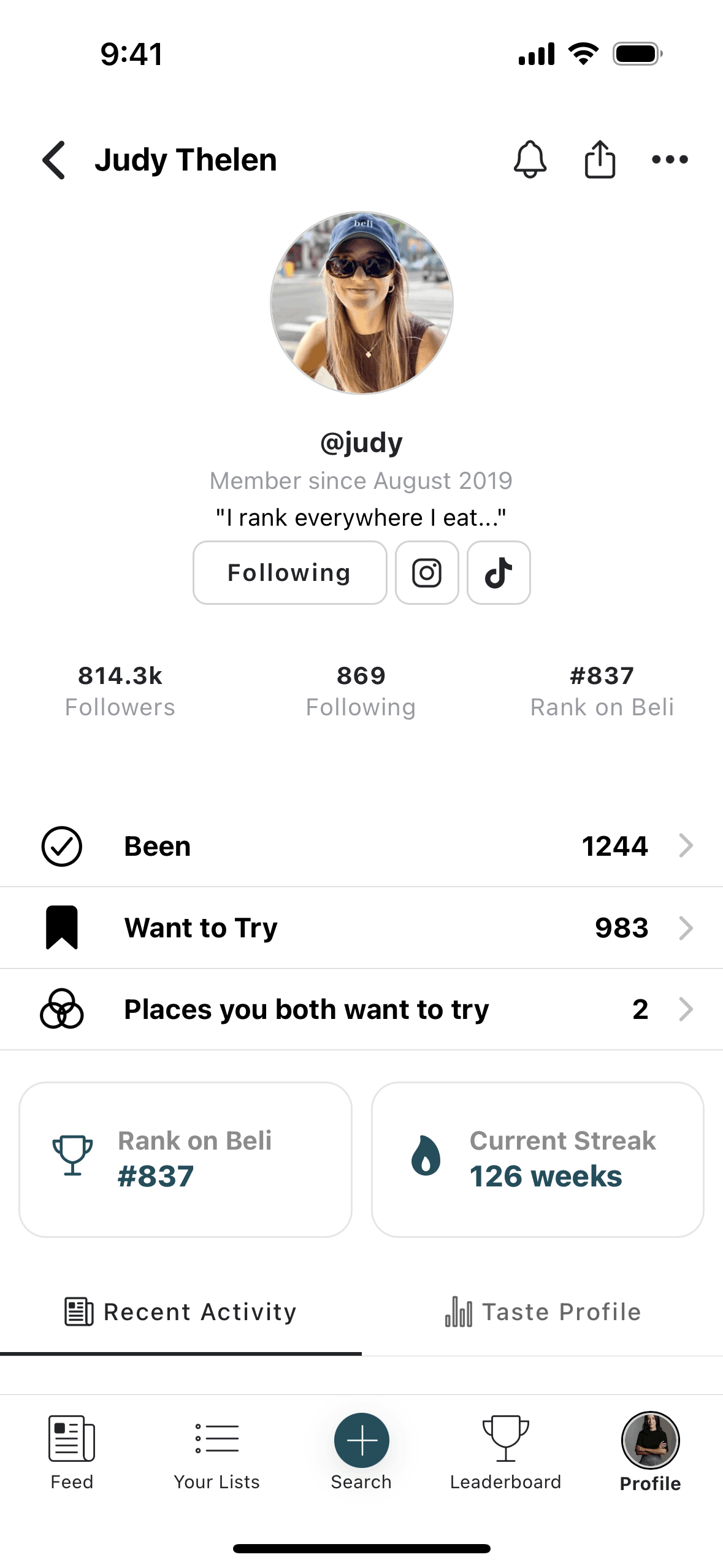 Beli iOS Food & Drink interface screenshot 2