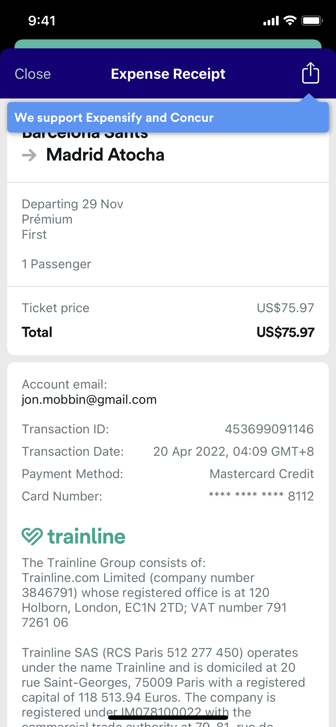Trainline iOS Travel & Transportation interface screenshot 12