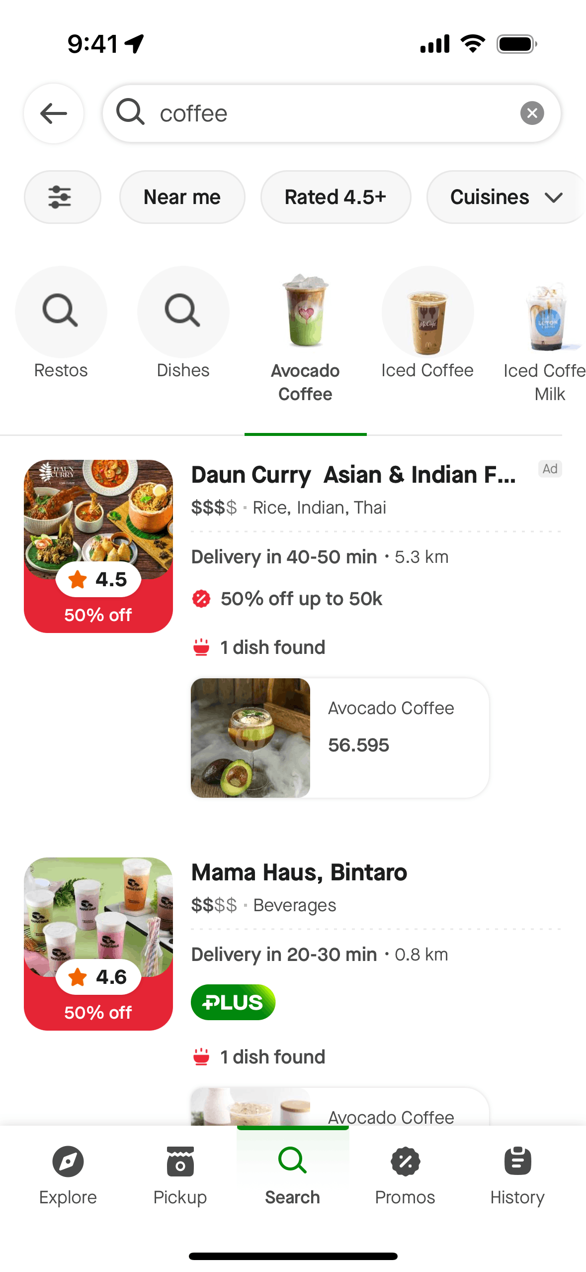 Gojek iOS Food & Drink interface screenshot 2