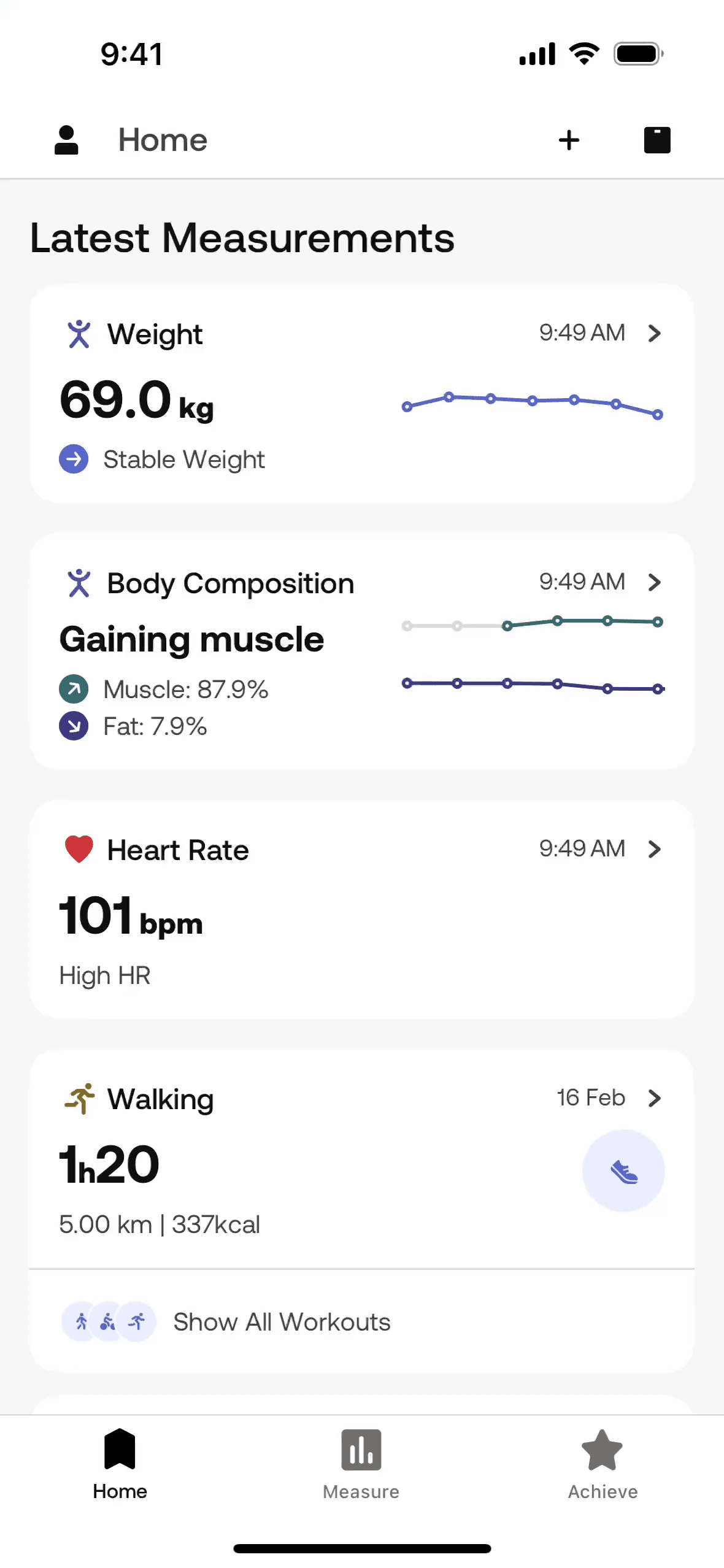 Withings Health Mate iOS Health & Fitness interface screenshot 17