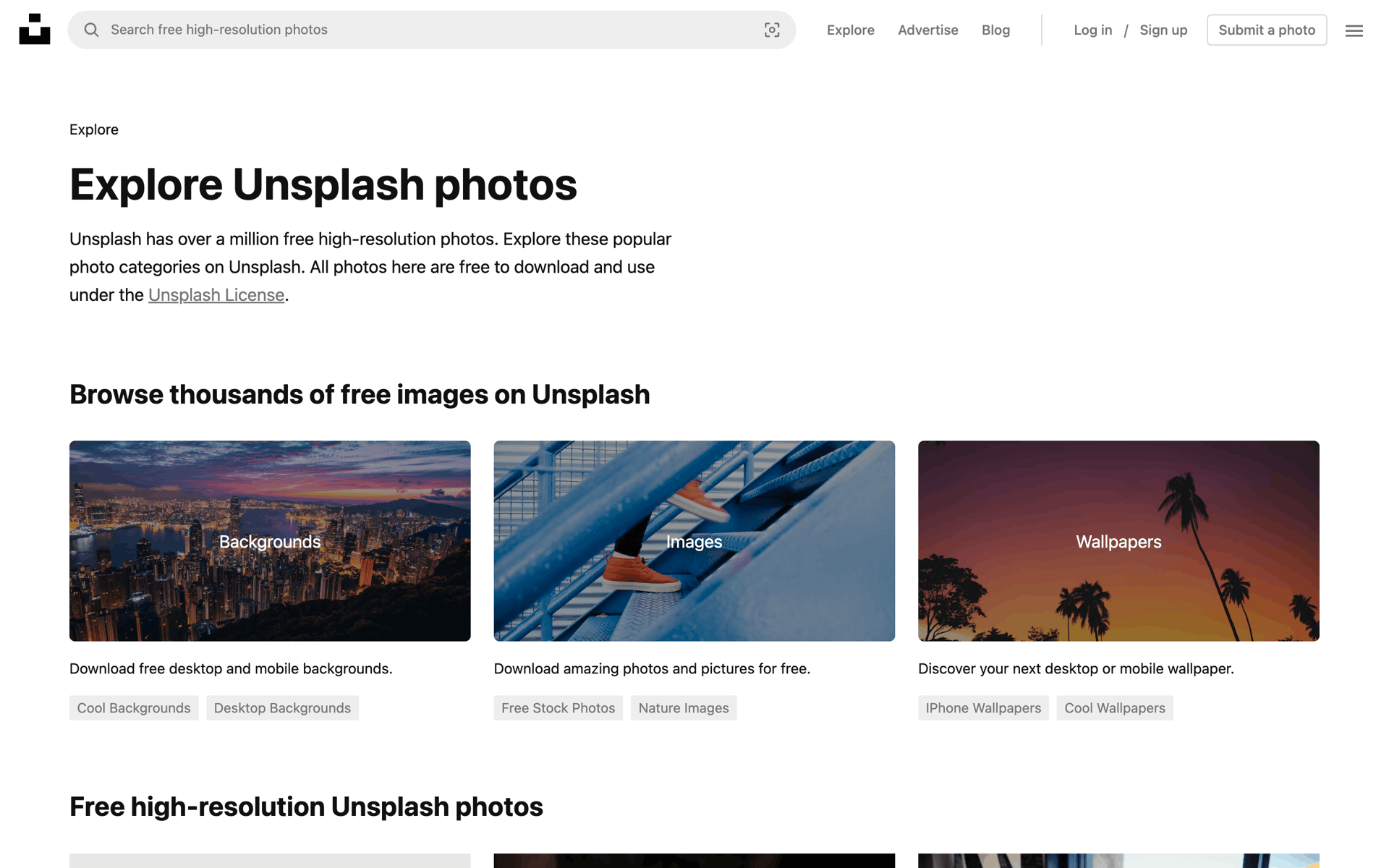 Unsplash Web Photo & Video interface screenshot 2