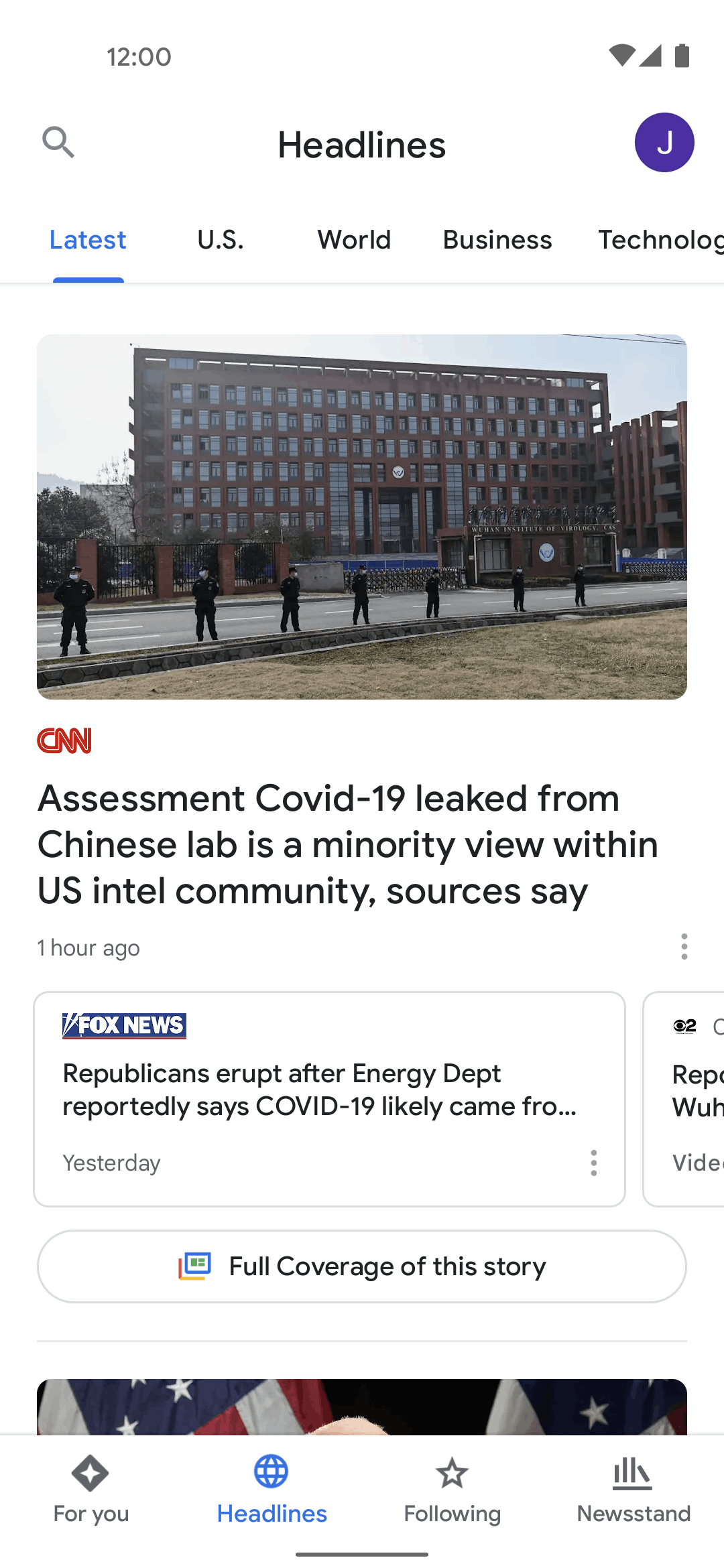 Google News Android News interface screenshot 2