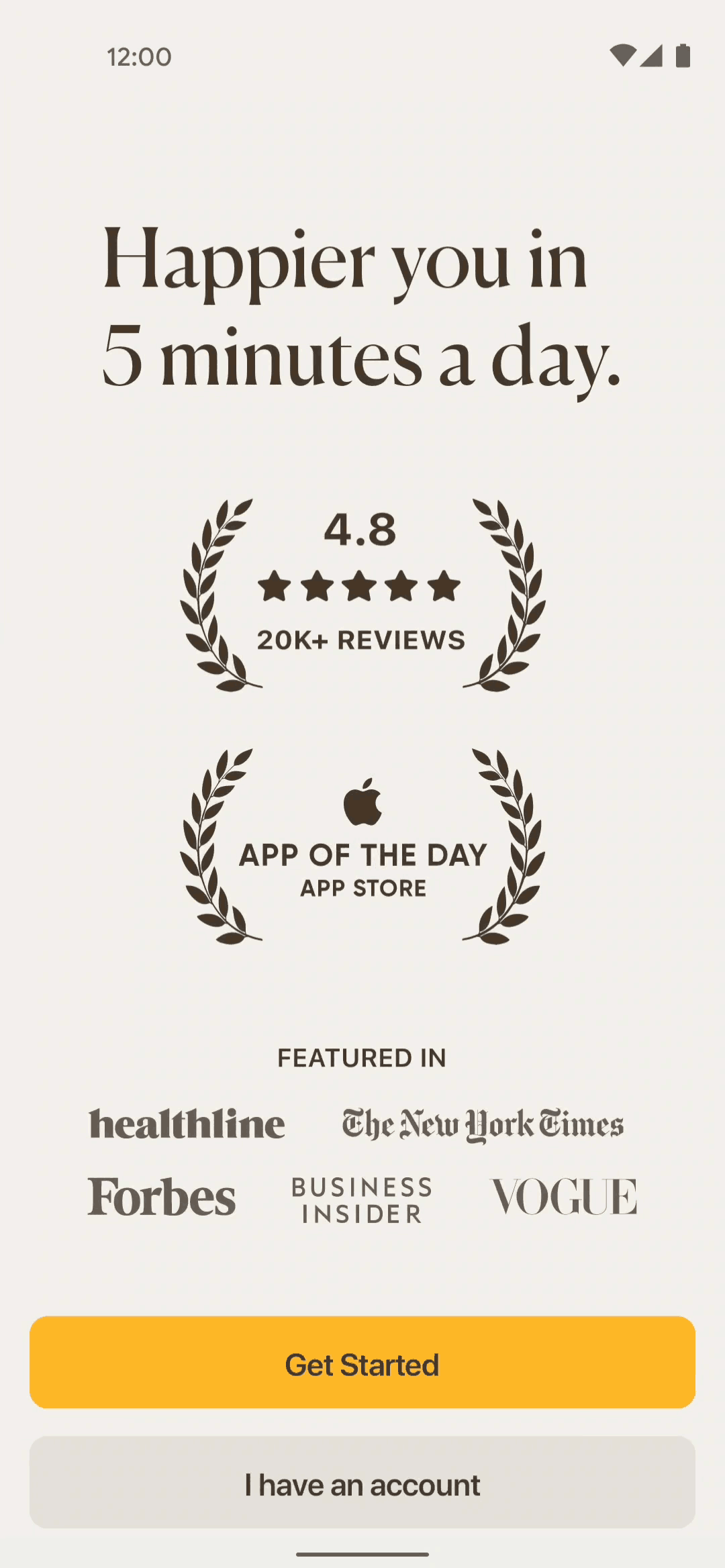5 Minute Journal Android Health & Fitness interface screenshot 3