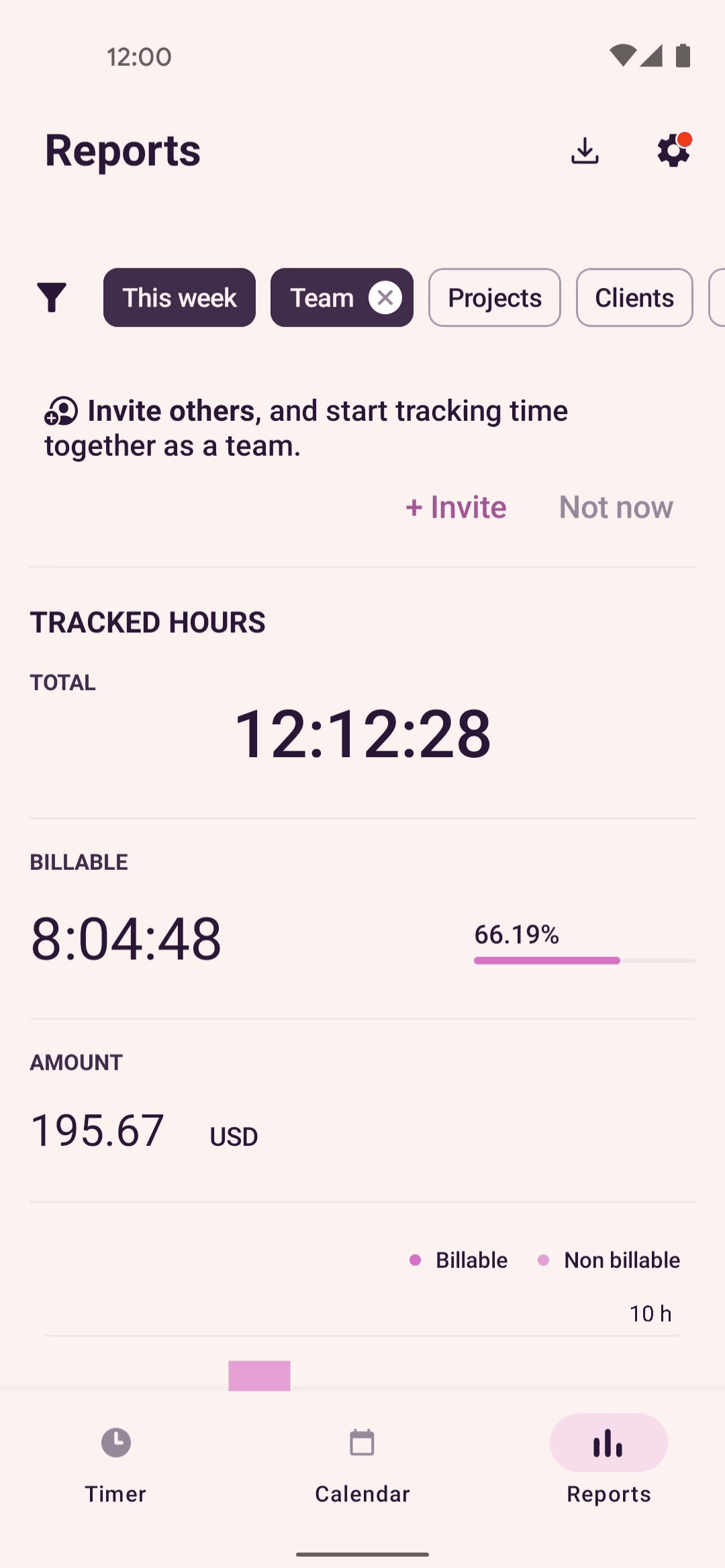 Toggl Track Android Business interface screenshot 9